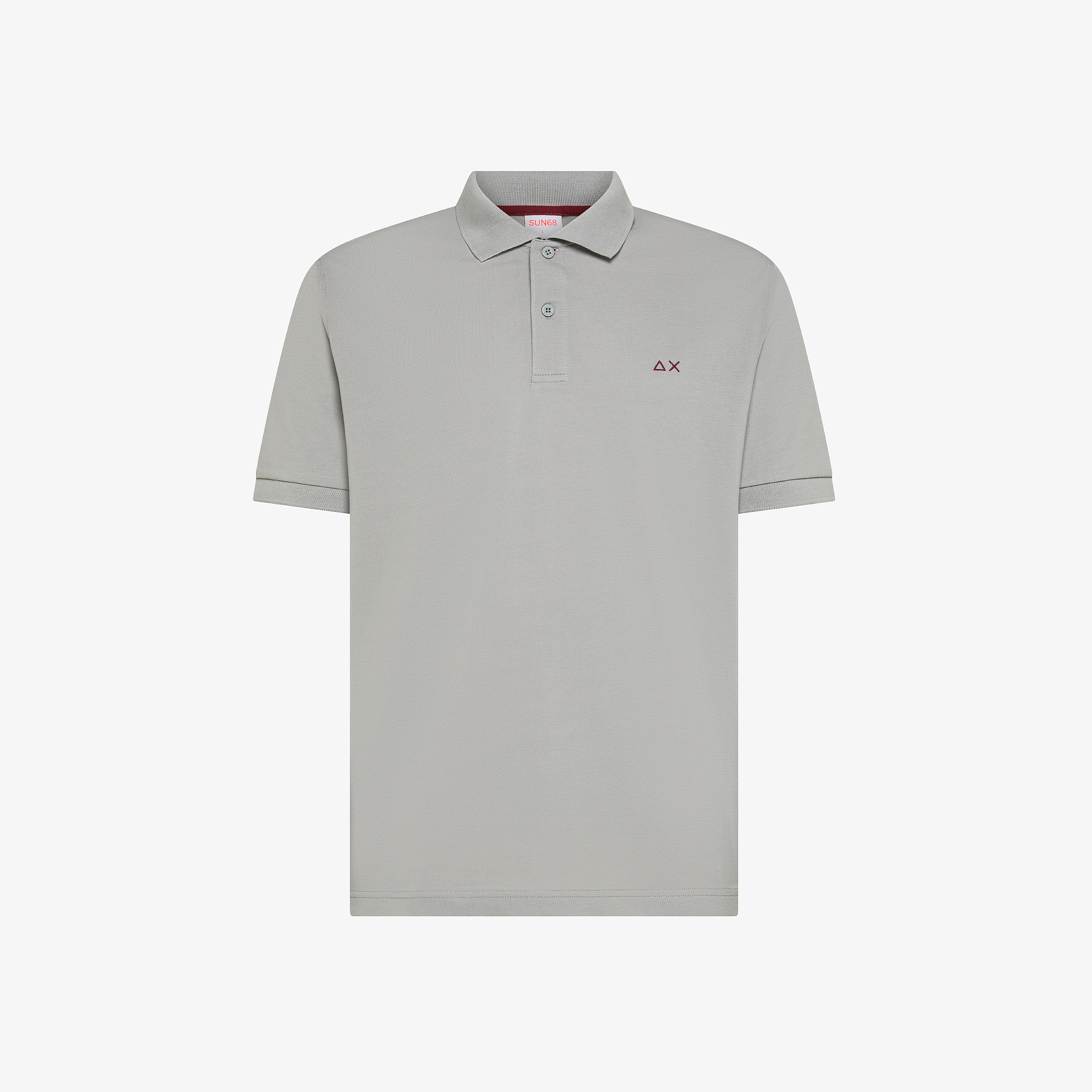Polo in piquet di cotone stretch grigio medio