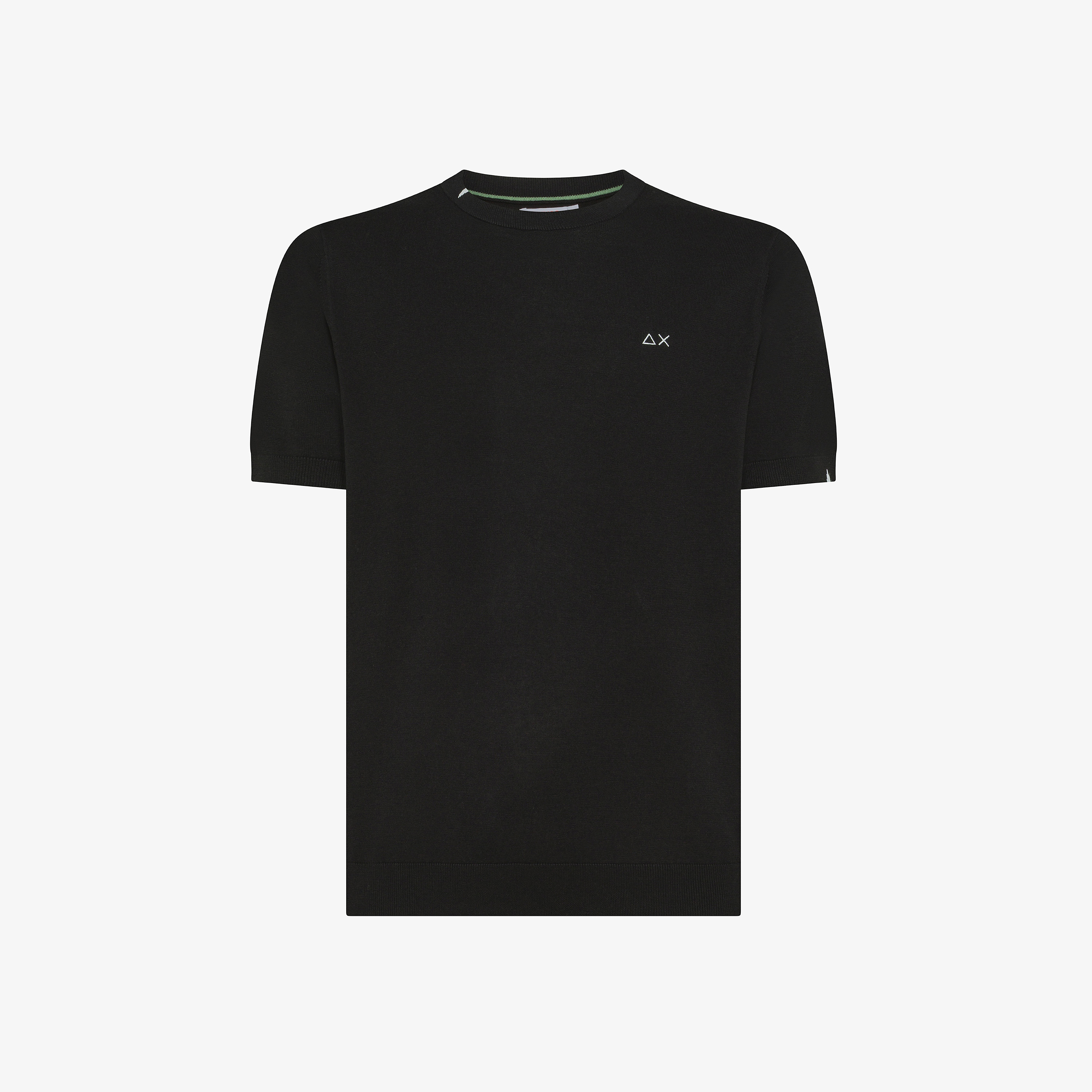T-shirt in maglia in cotone nero