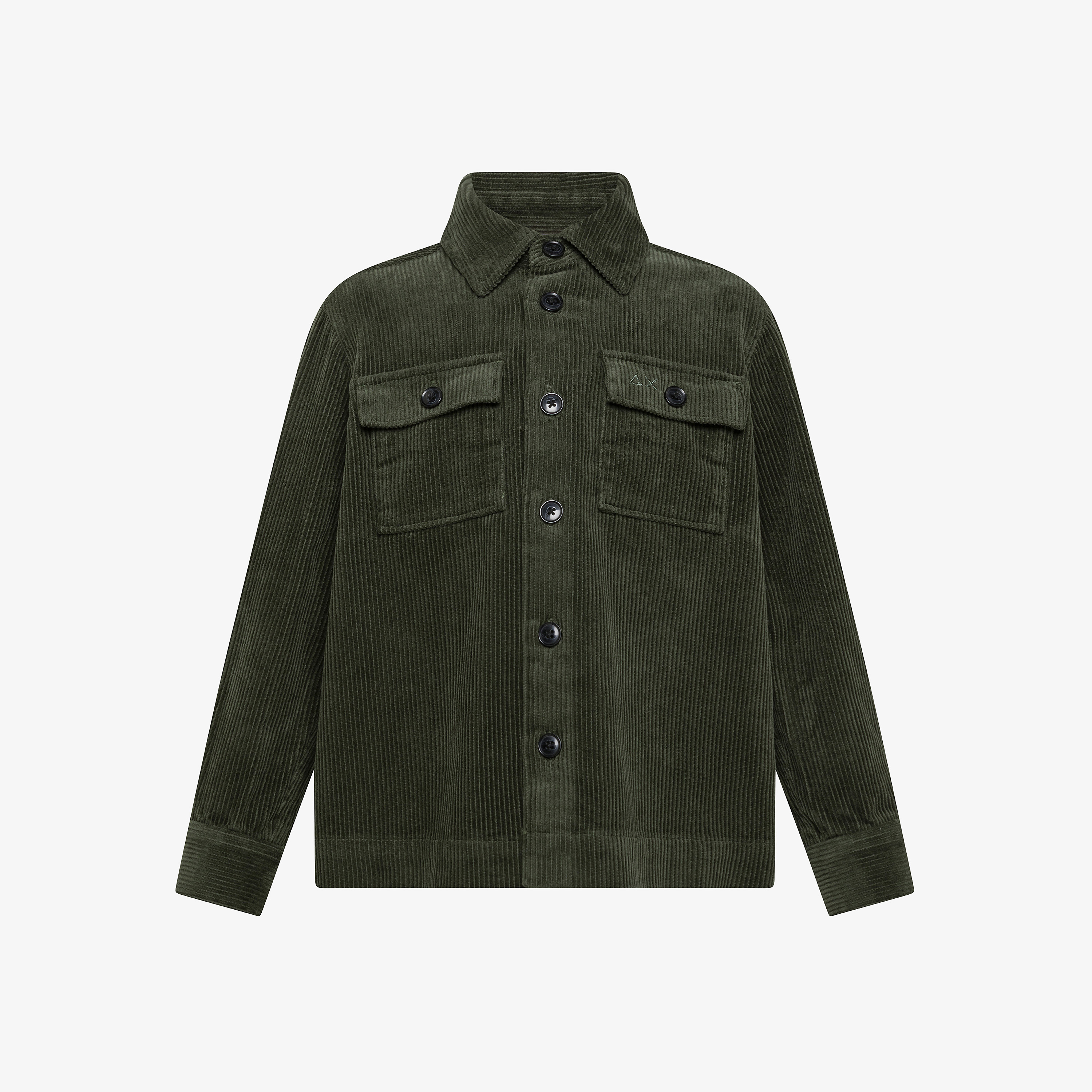 Giacca overshirt in velluto militare scuro