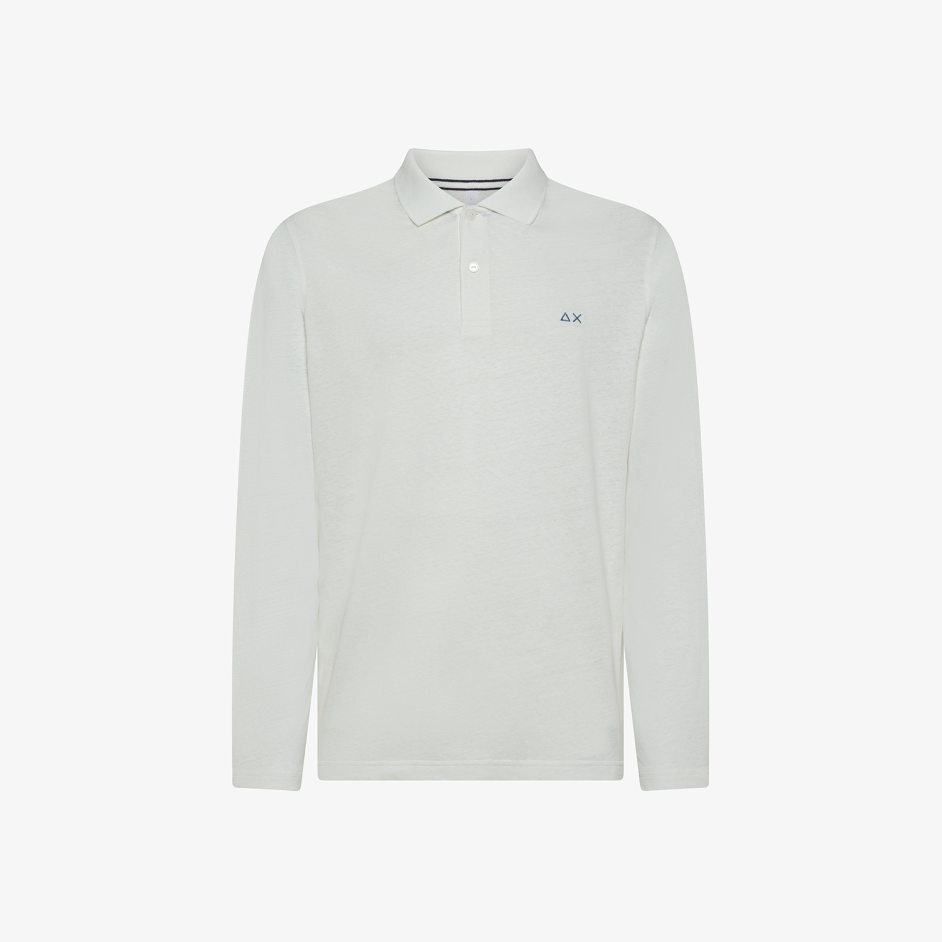 Off white linen and cotton polo shirt
