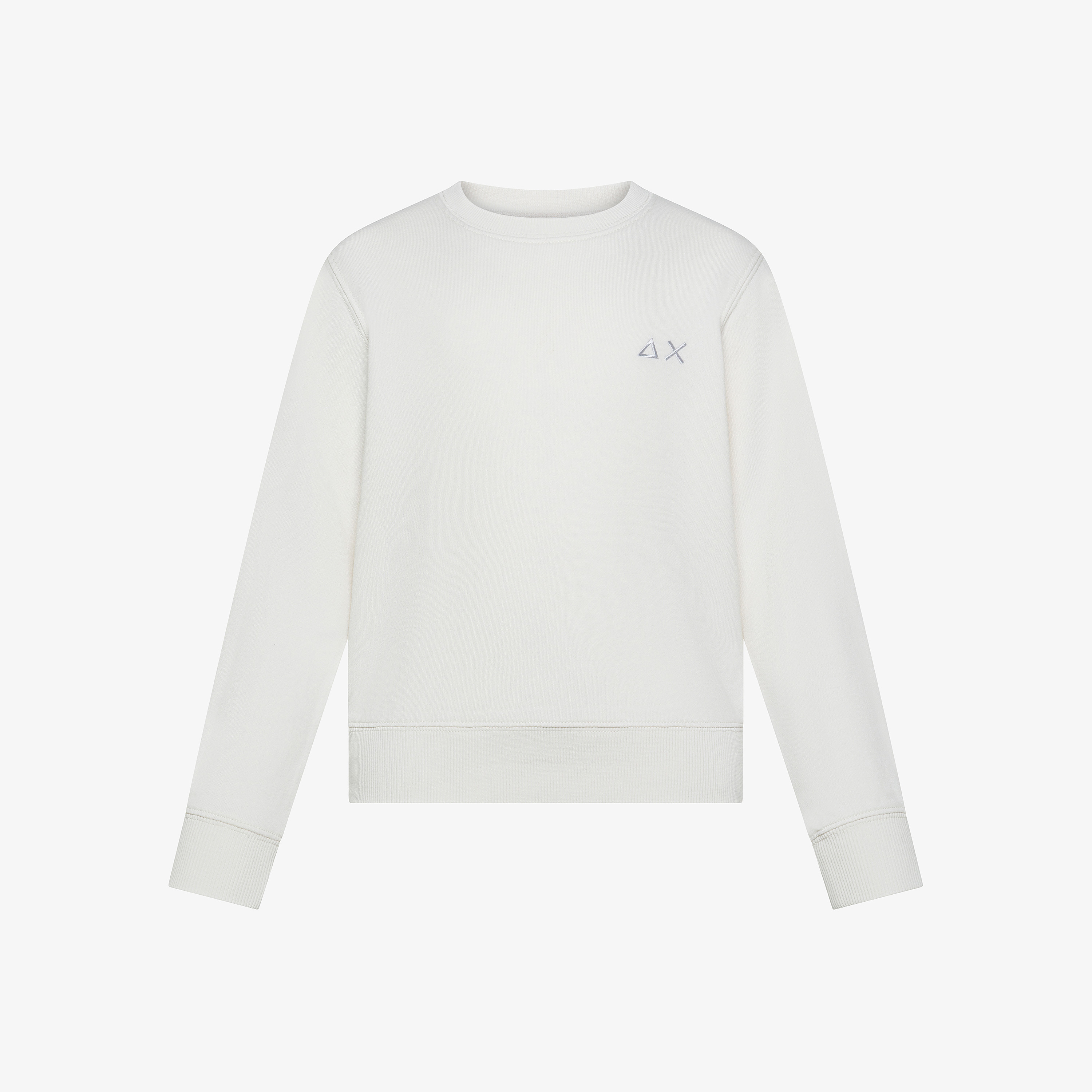 Off white cotton crew-neck sweatshirt