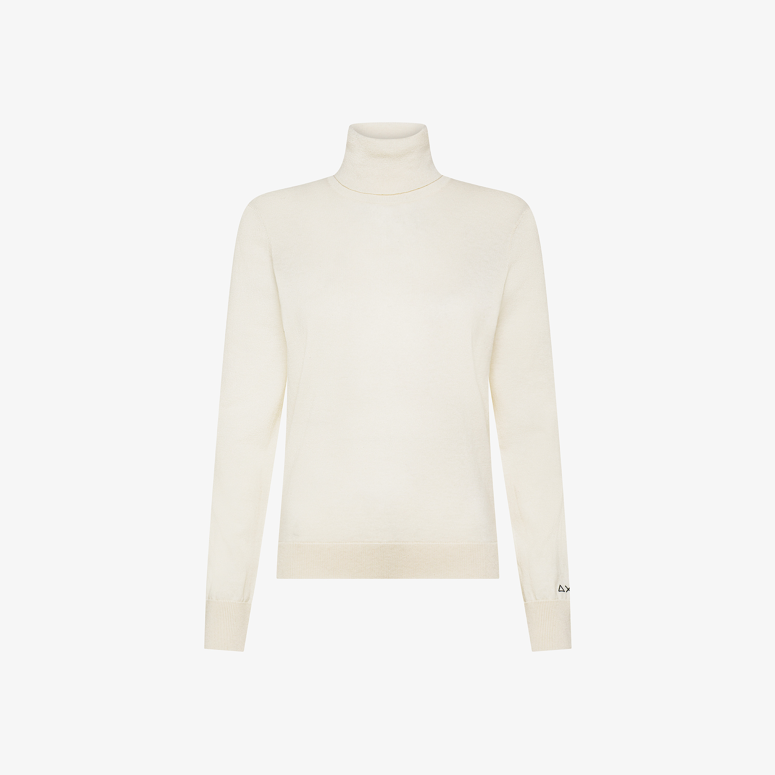 Maglia dolcevita in filato di misto lana bianco panna