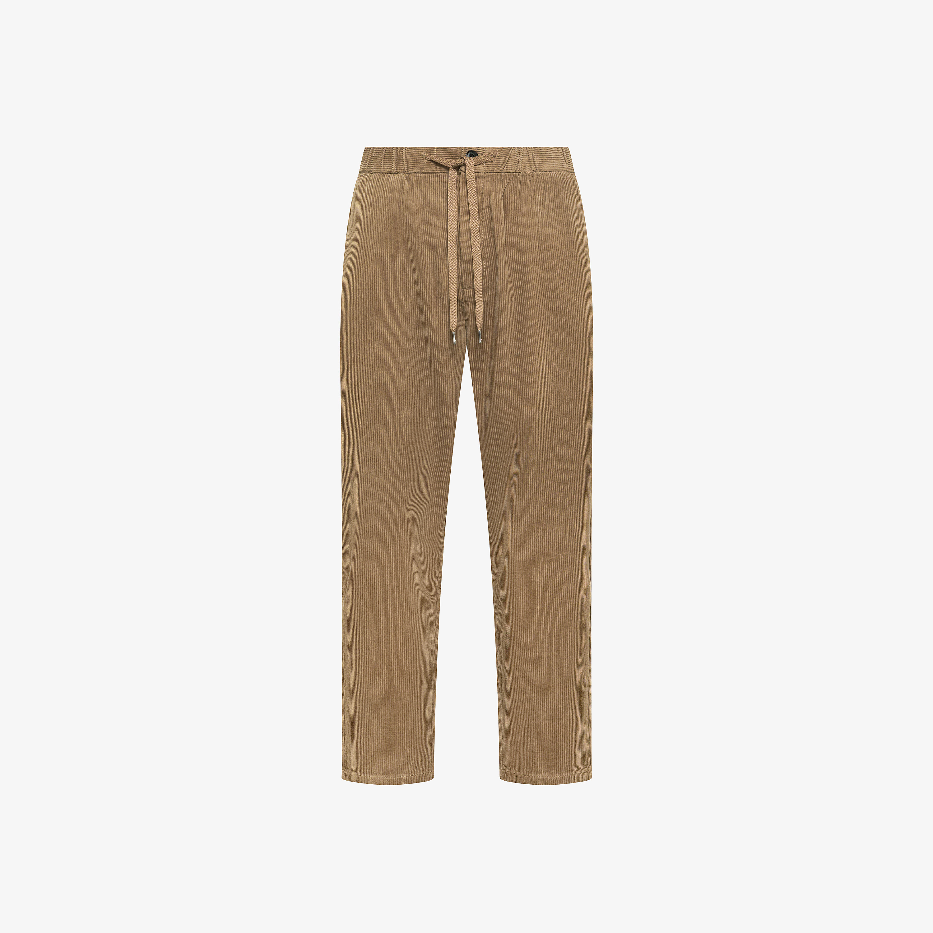 Beige corduroy drawstring trousers