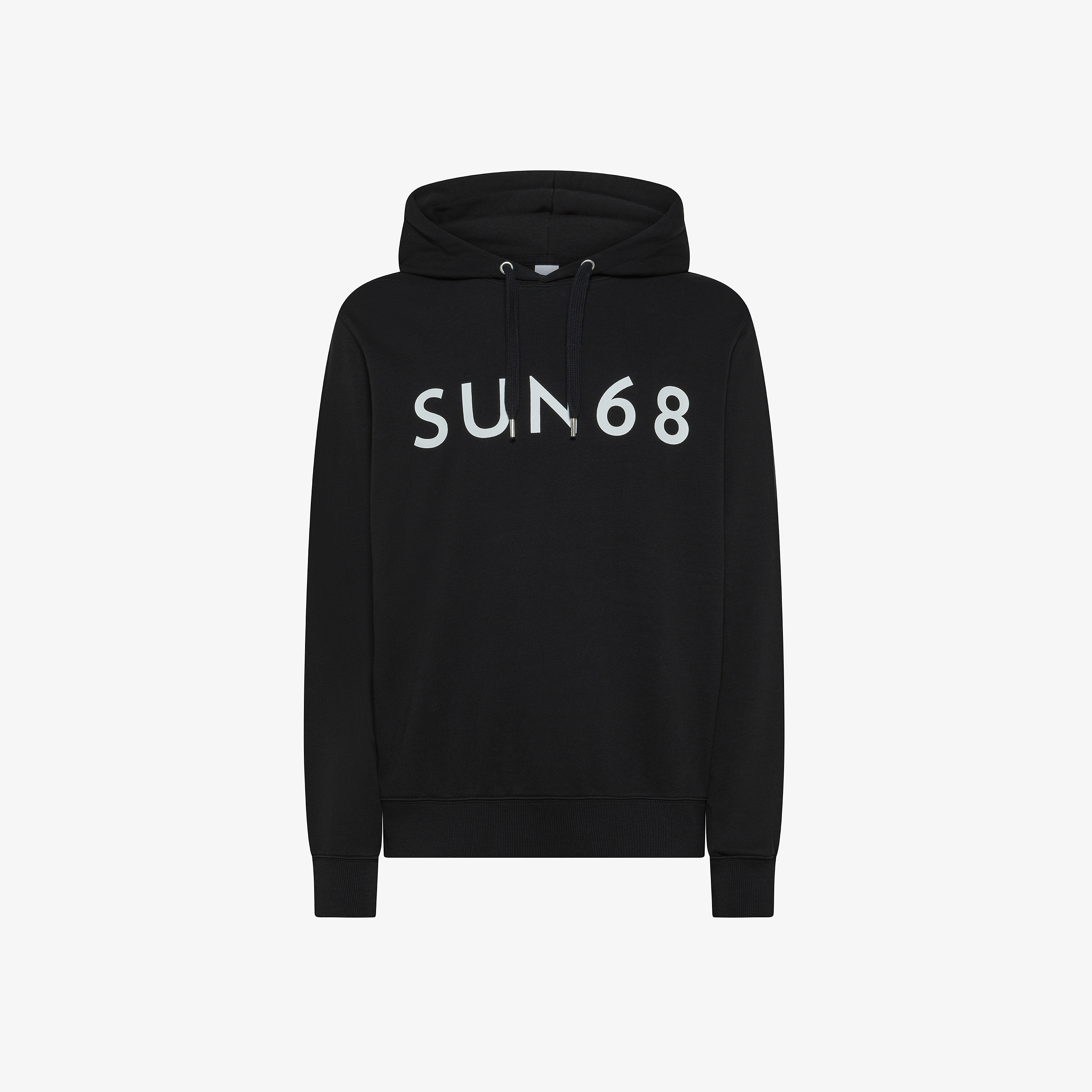 Felpa hoodie nera con maxi logo - Main Image