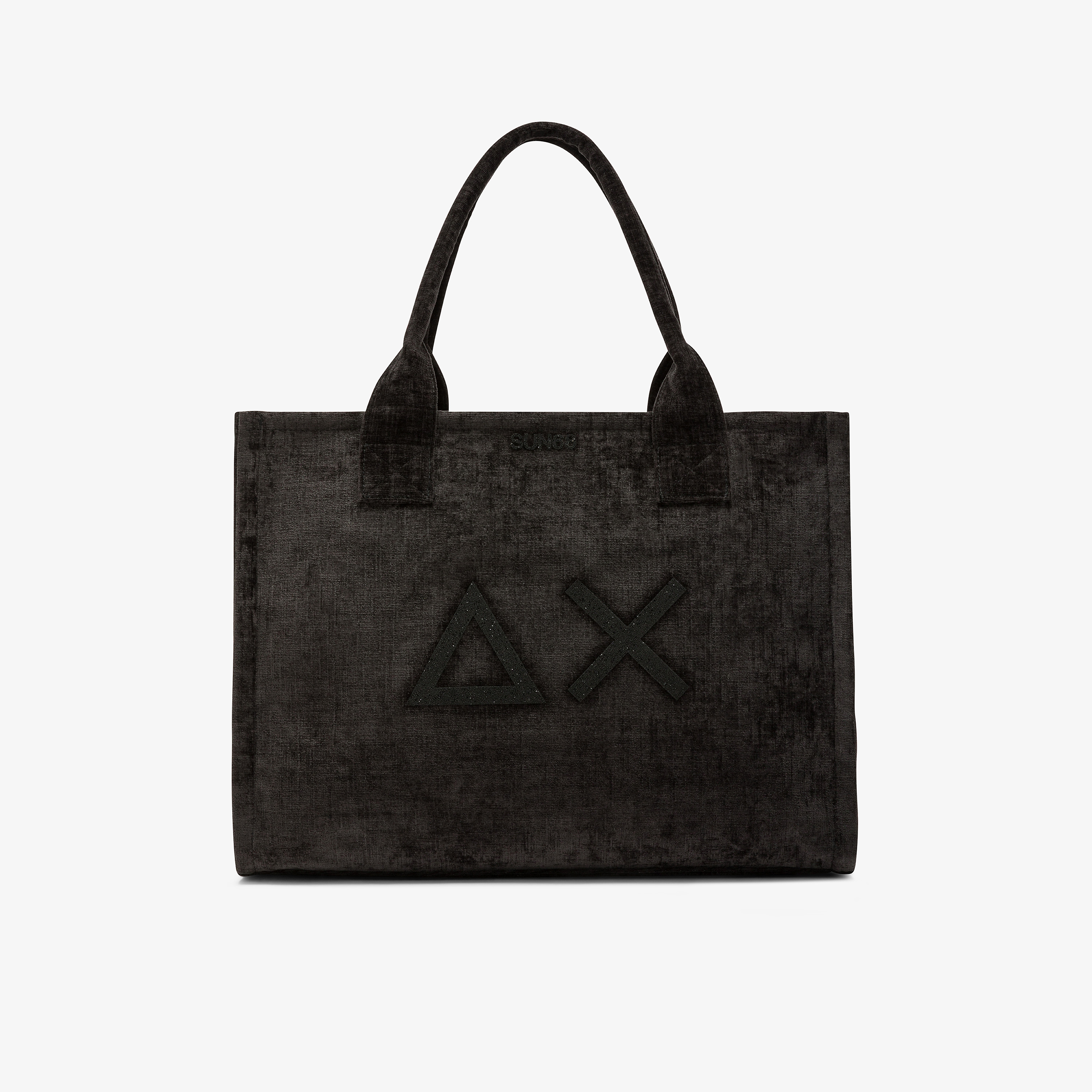 Shopping bag large Cali in velluto nero