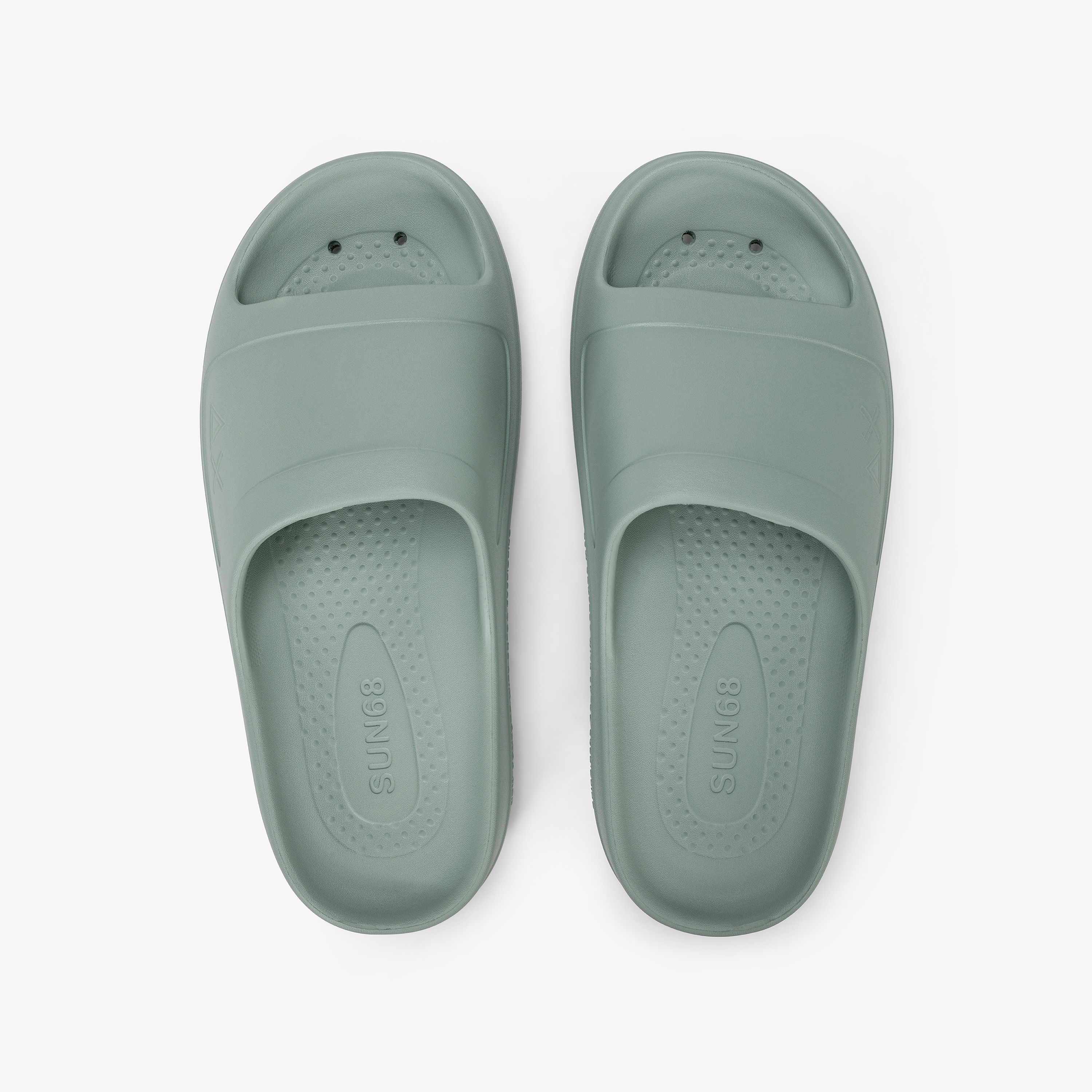 Sage green PU slides