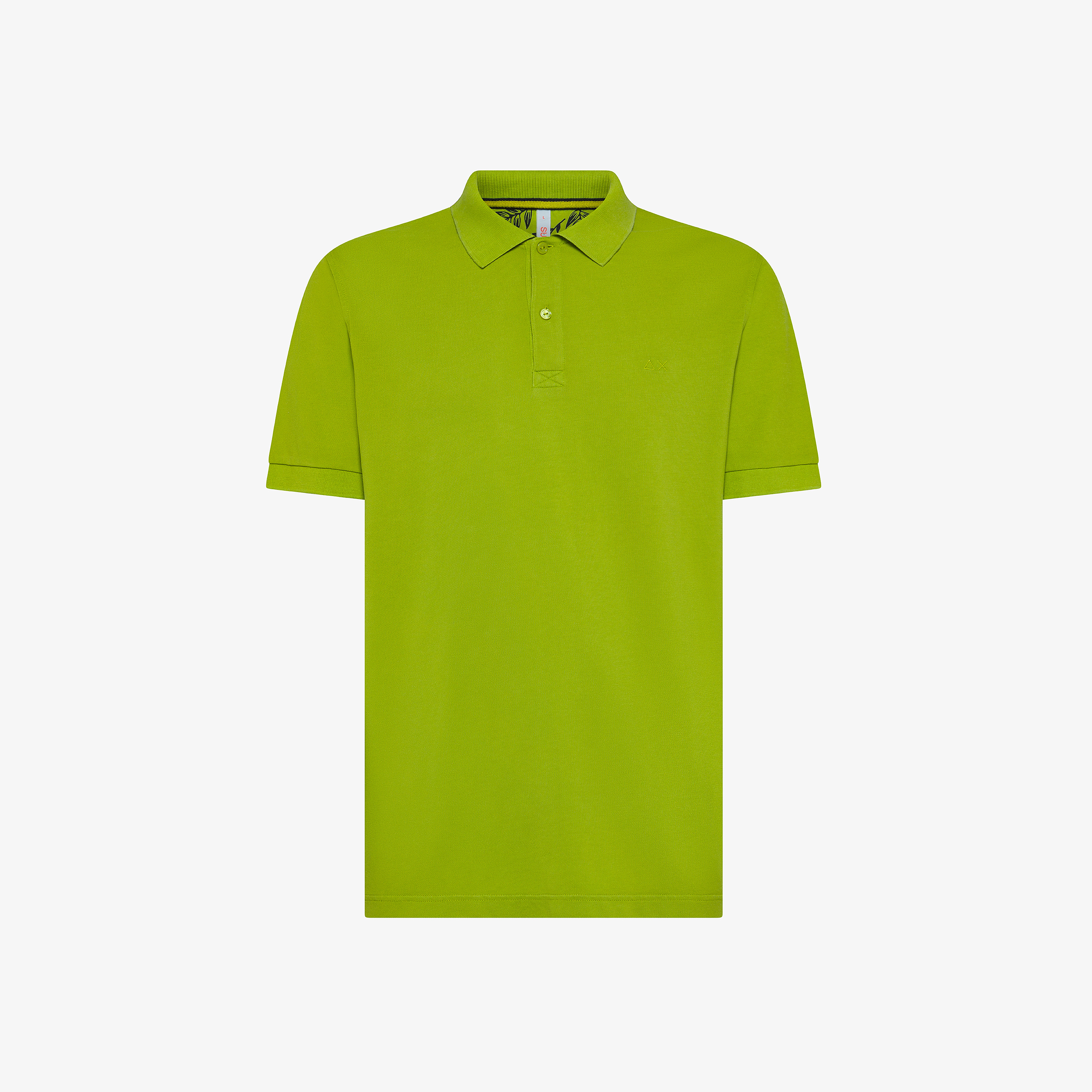 Olive green cotton piqué polo shirt