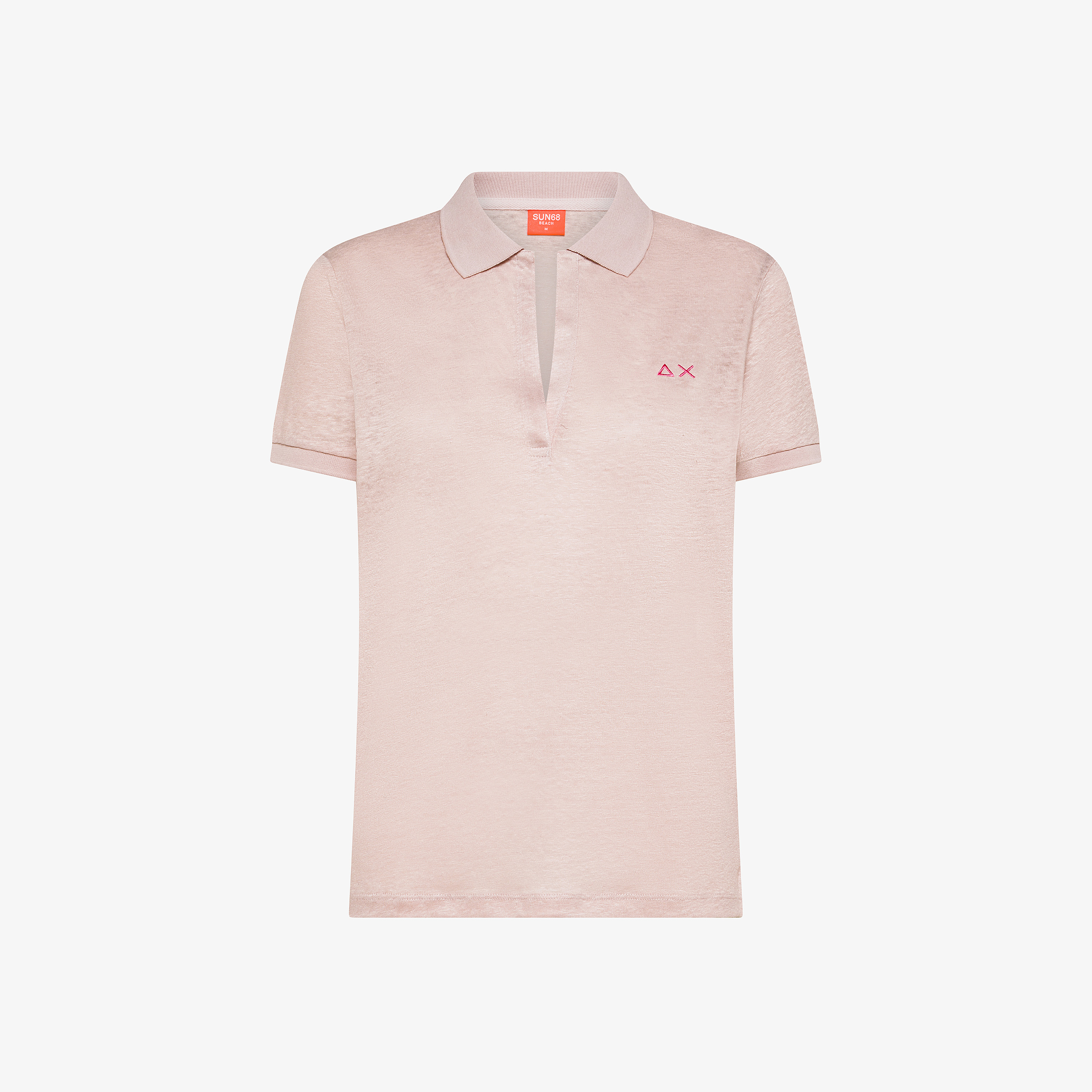 Polo v neck jersey linen beach s/s