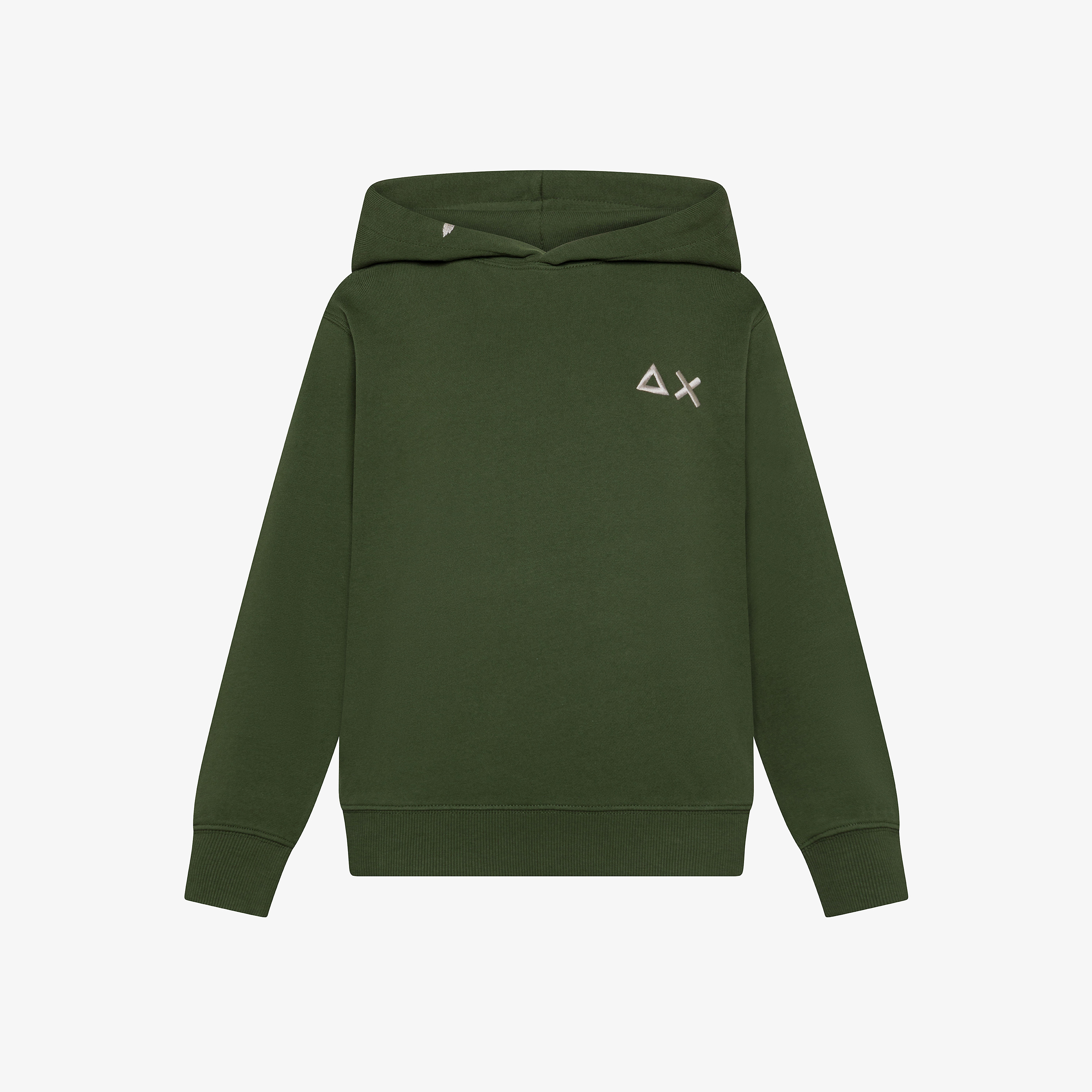 Felpa verde scuro con logo ricamato