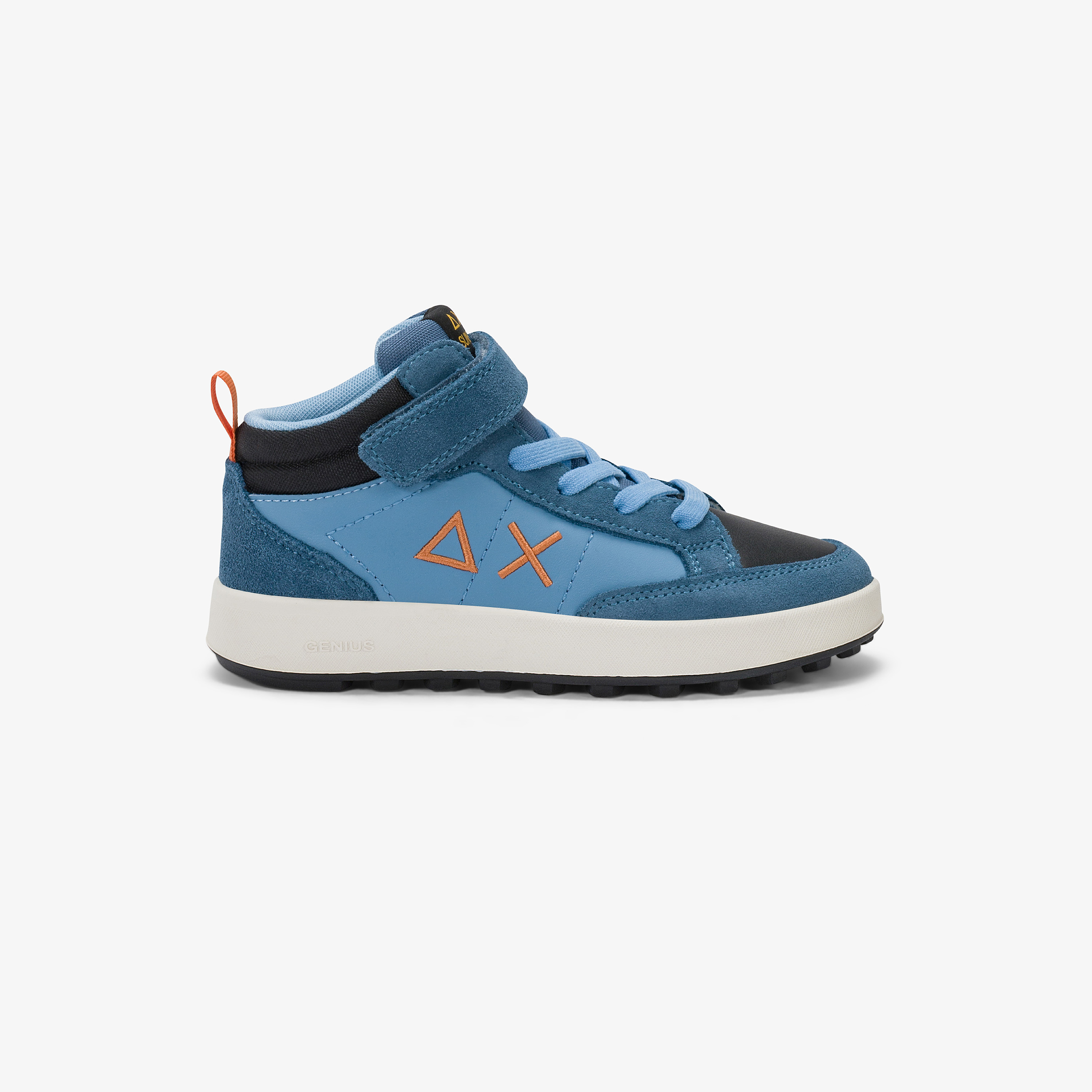 Sneaker Kid Boy's Genius Mid con cinturino e lacci avio