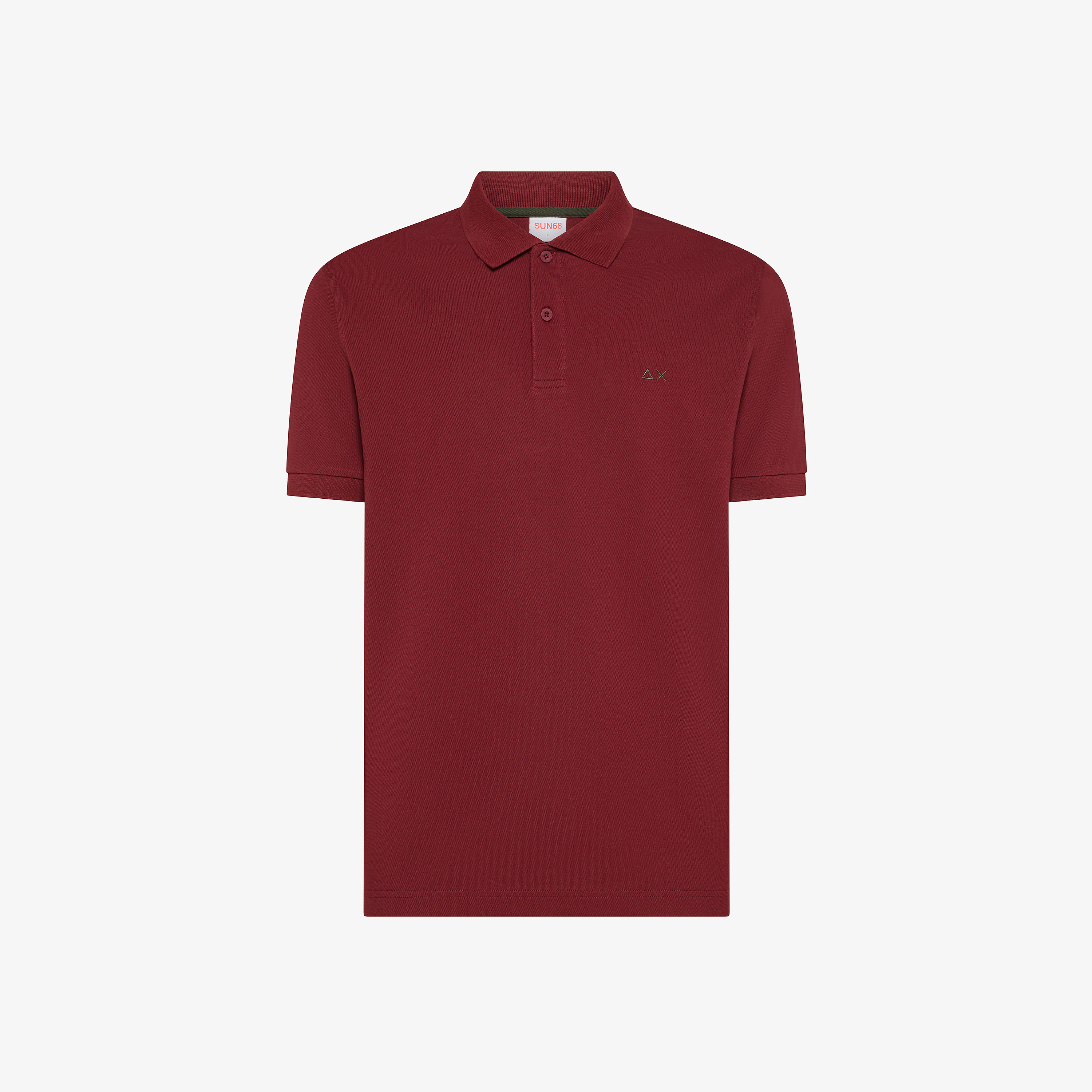Bordeaux stretch cotton piqué polo shirt