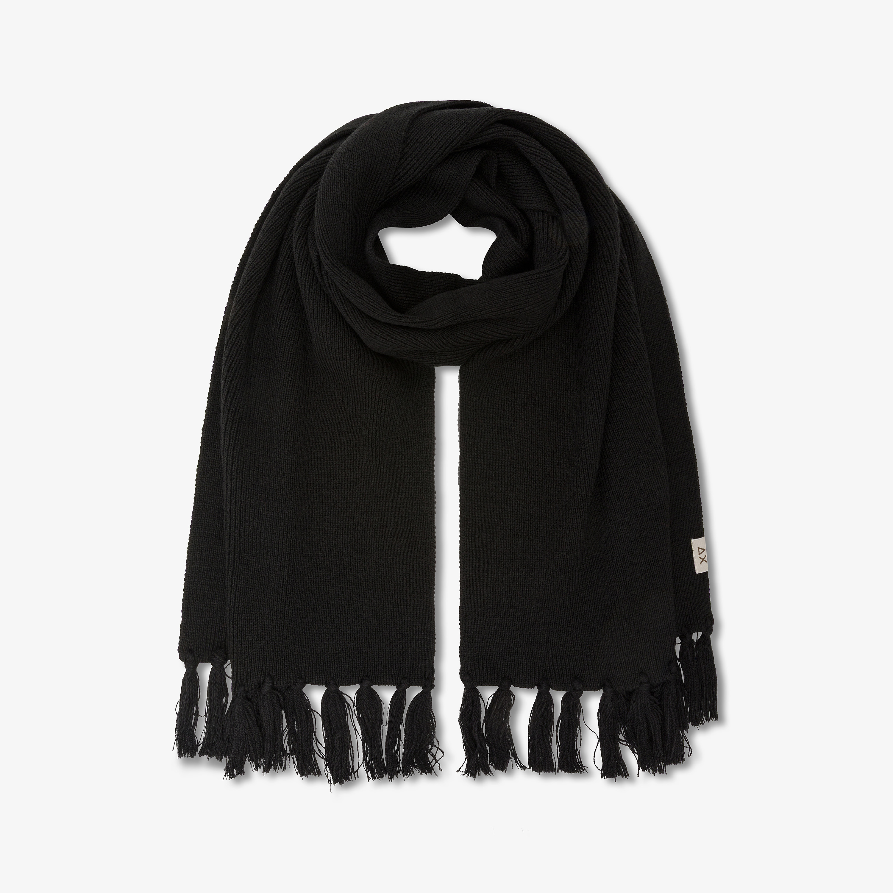 Black wool blend scarf