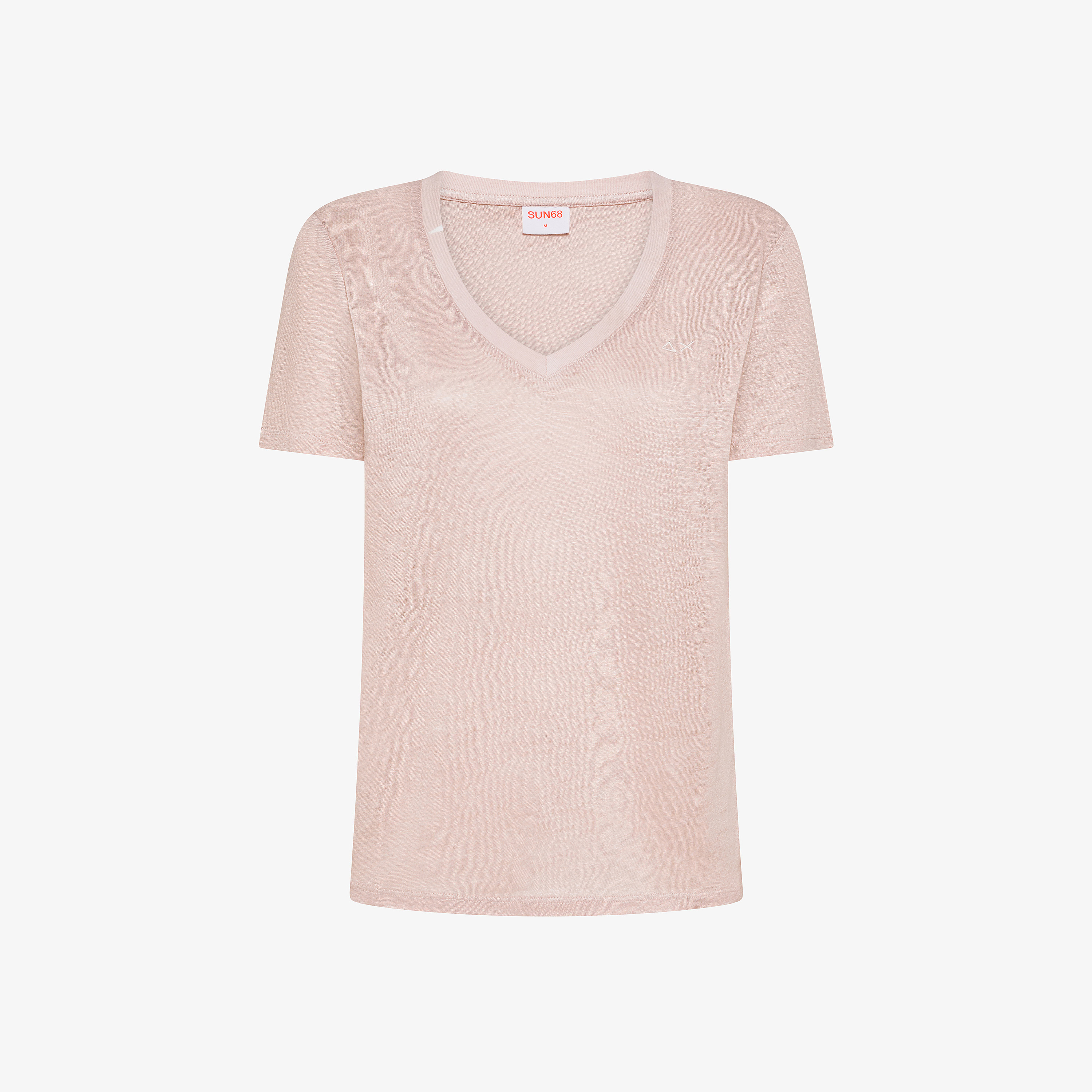 T-shirt v neck jersey linen s/s