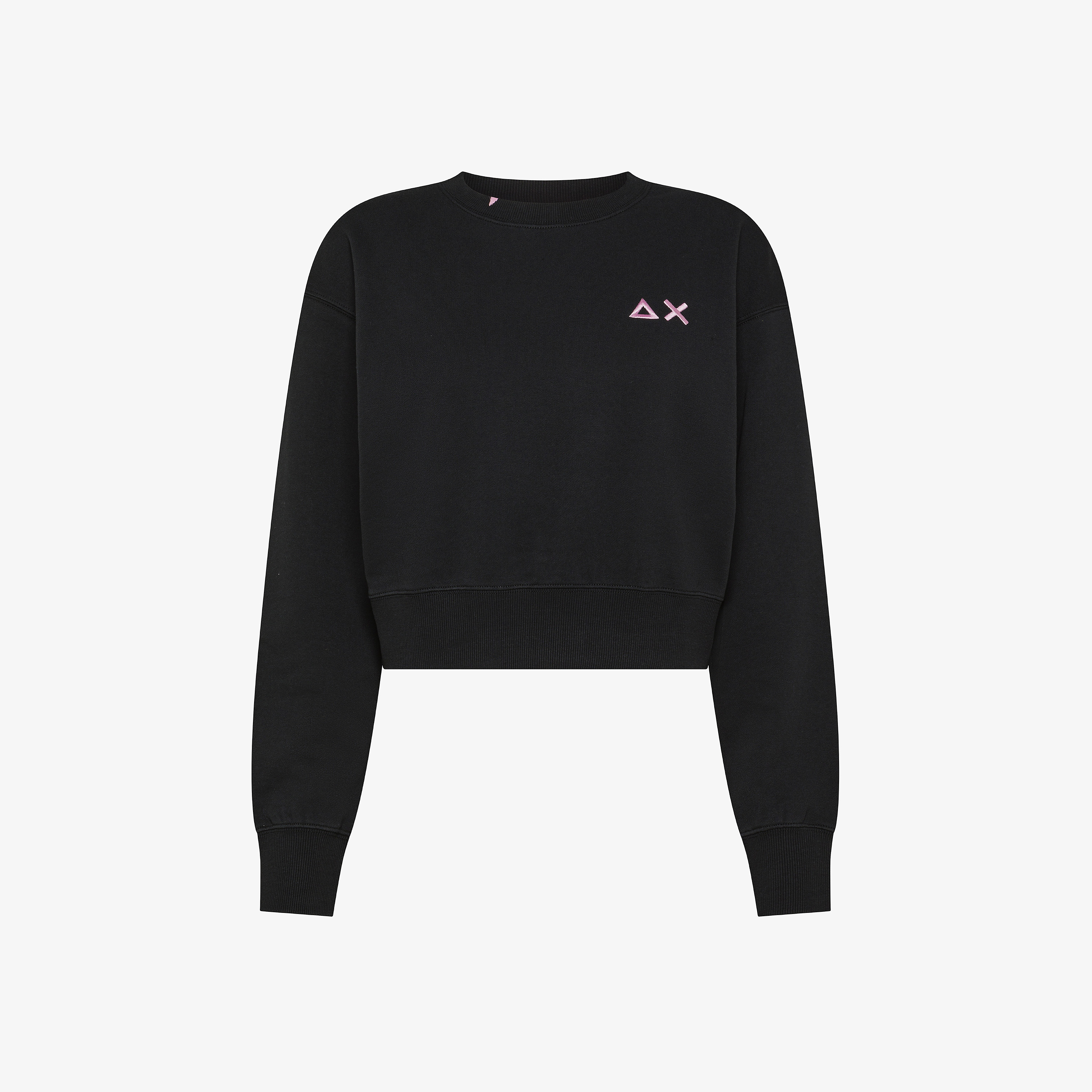 Black cropped cotton sweatshirt
