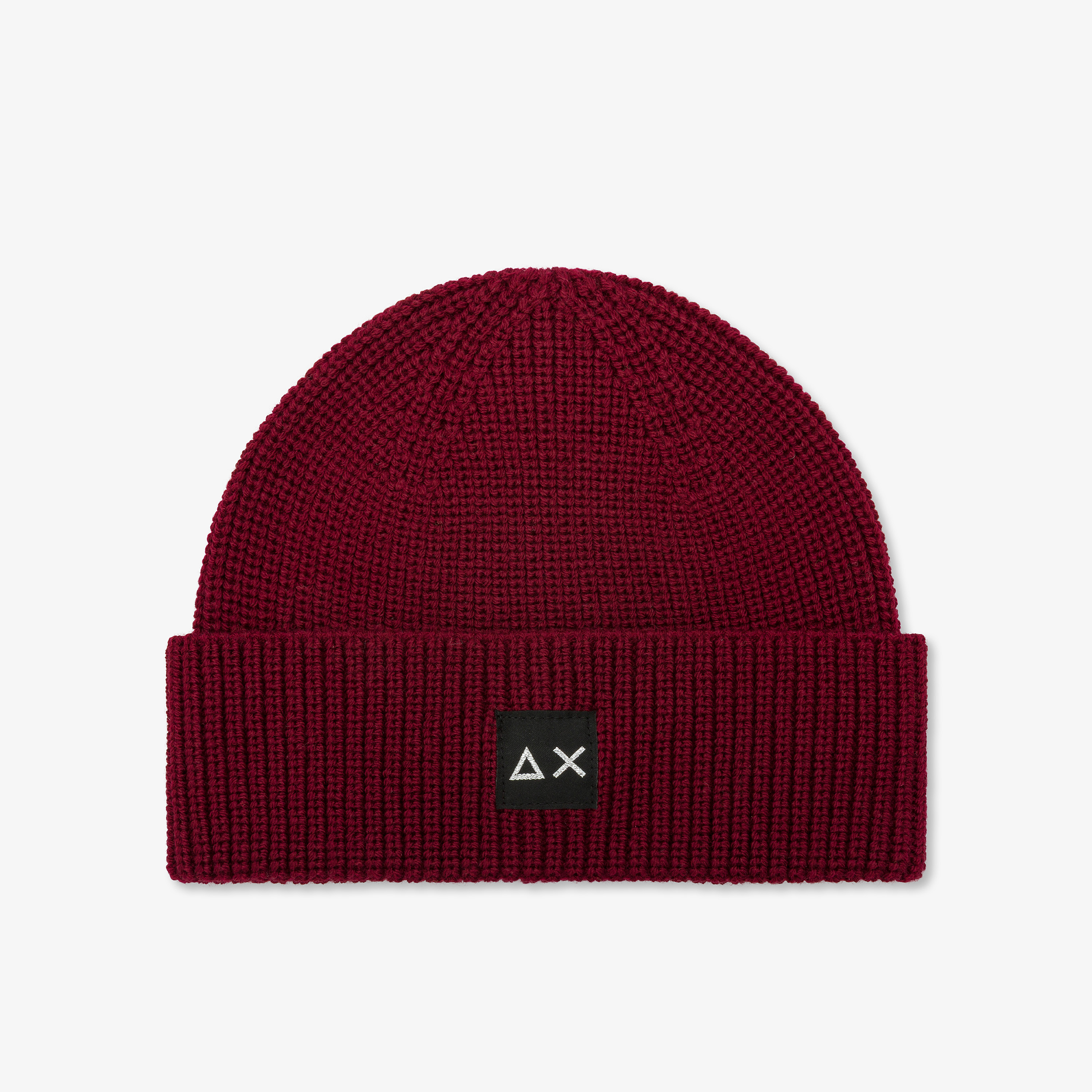 Bordeaux wool blend beanie with logo