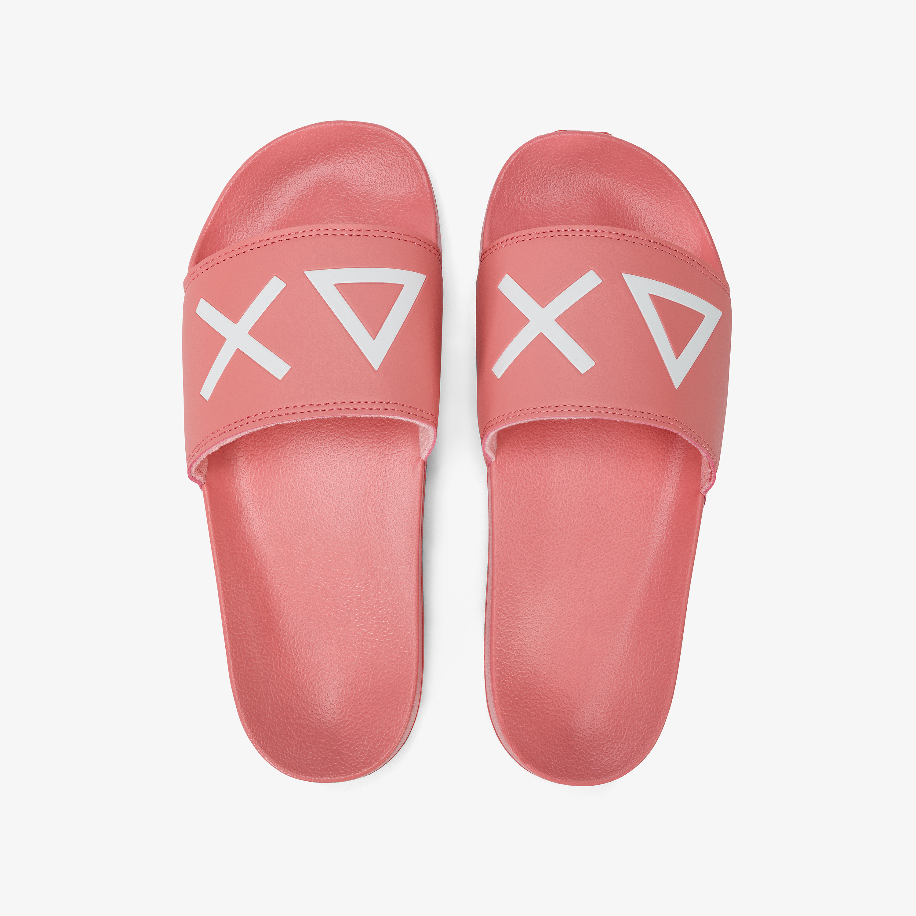 Flamingo pink PU slides