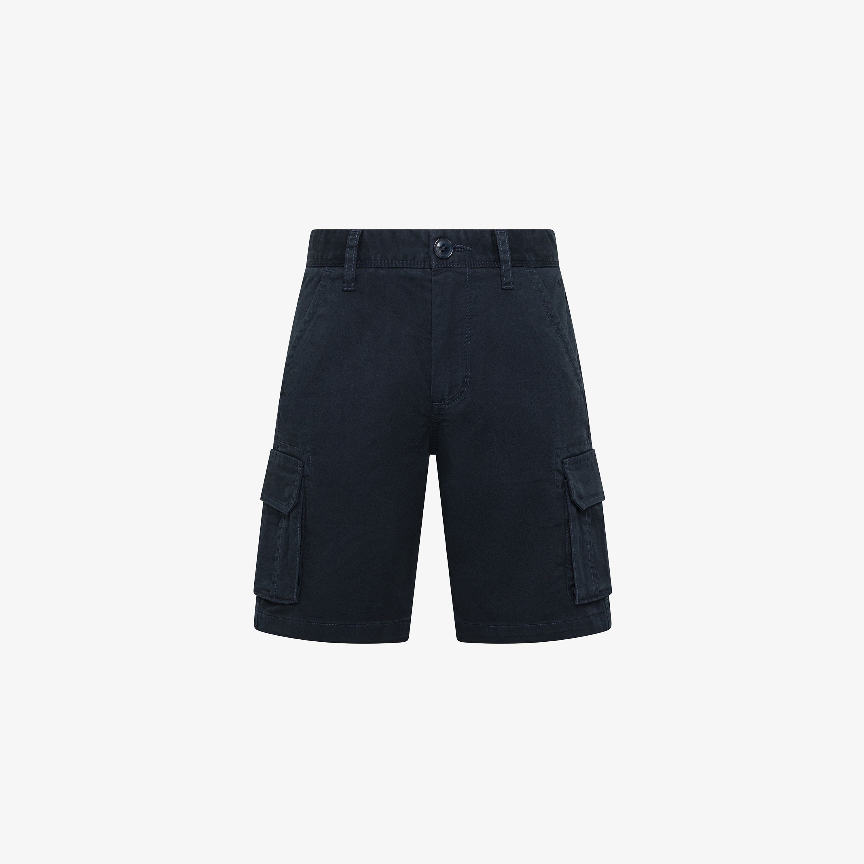 Navy blue cotton cargo shorts