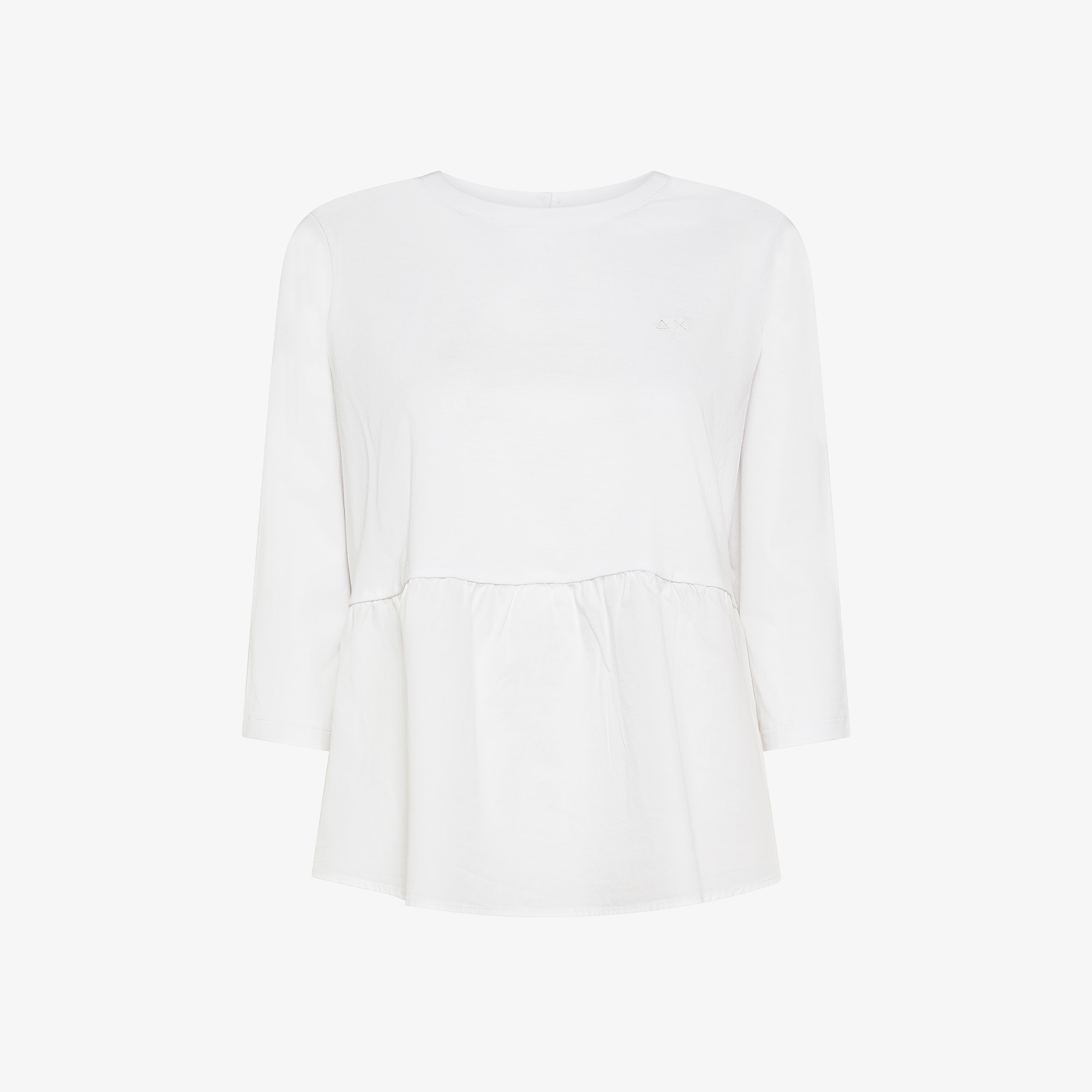 T-shirt con ricamo SUN68 in cotone bianco