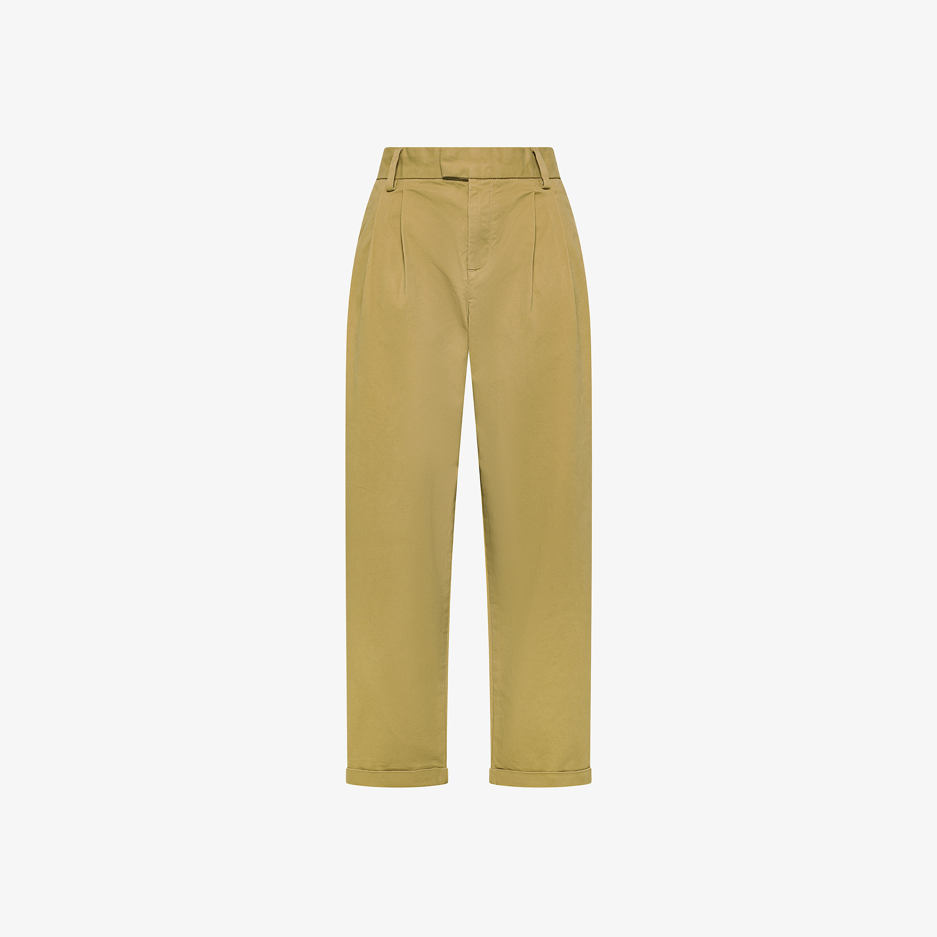 Pantaloni in cotone stretch con pinces beige