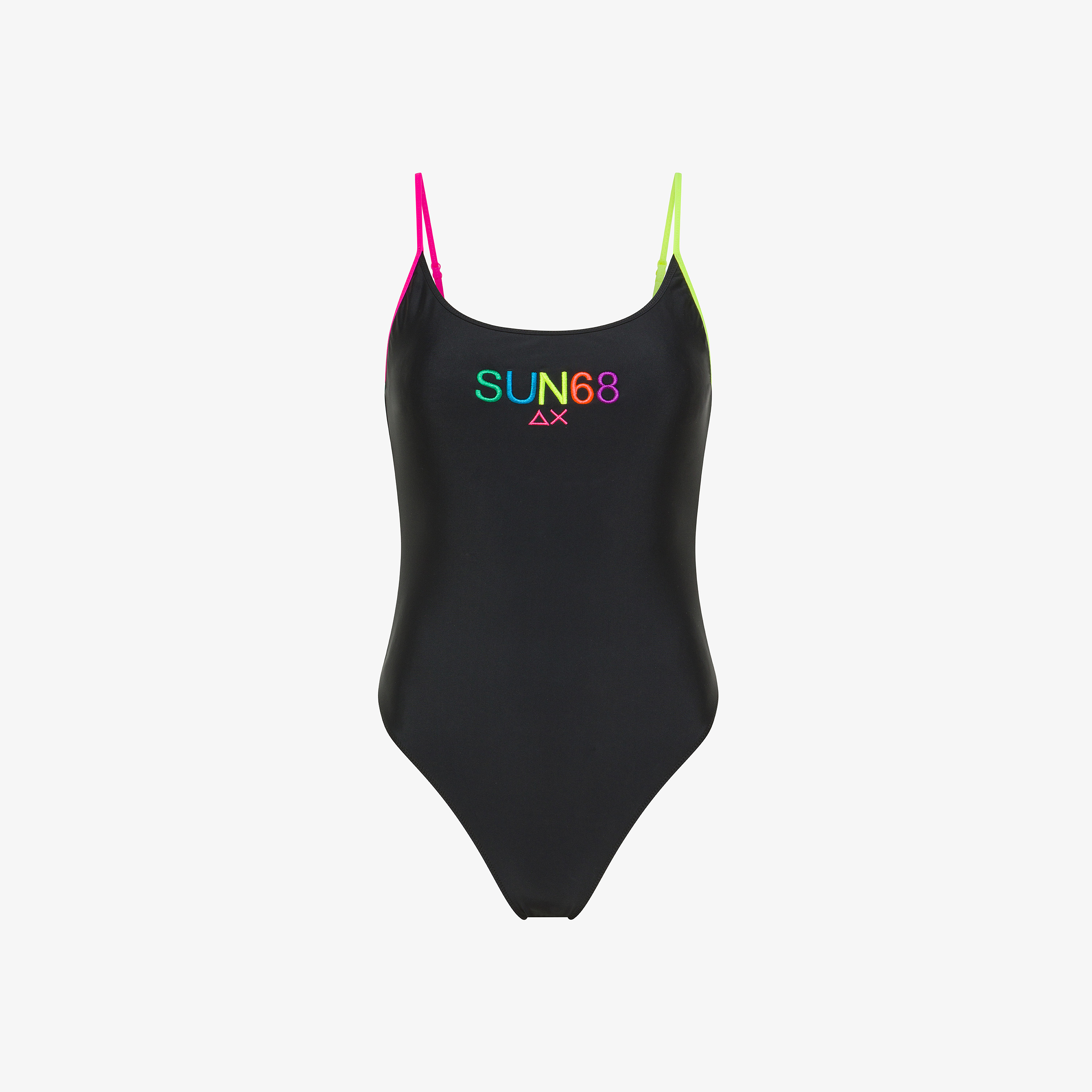 Black nylon one-piece swimsuit Black nylon one-piece swimsuit