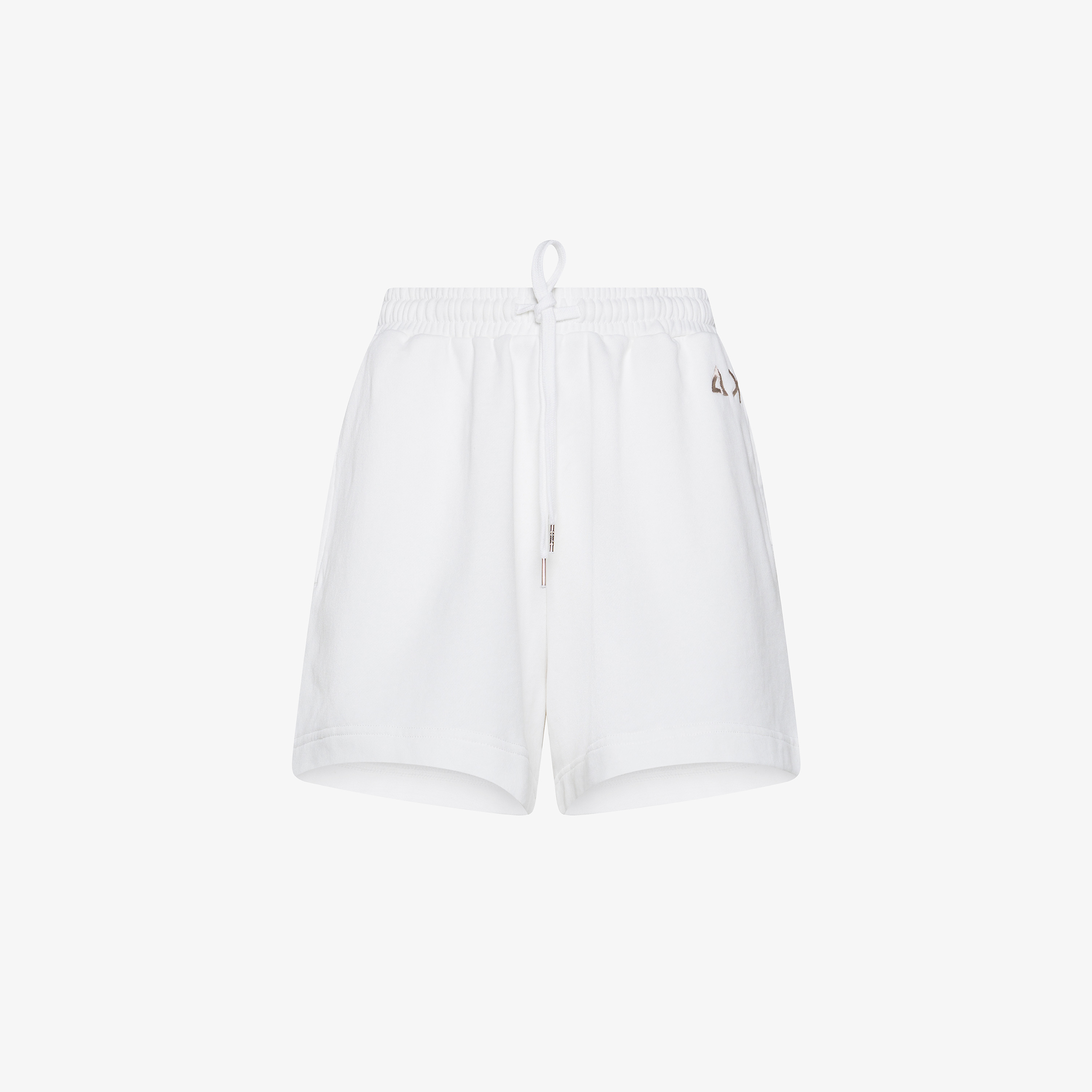 Shorts in felpa di cotone bianco panna Shorts in felpa di cotone bianco panna