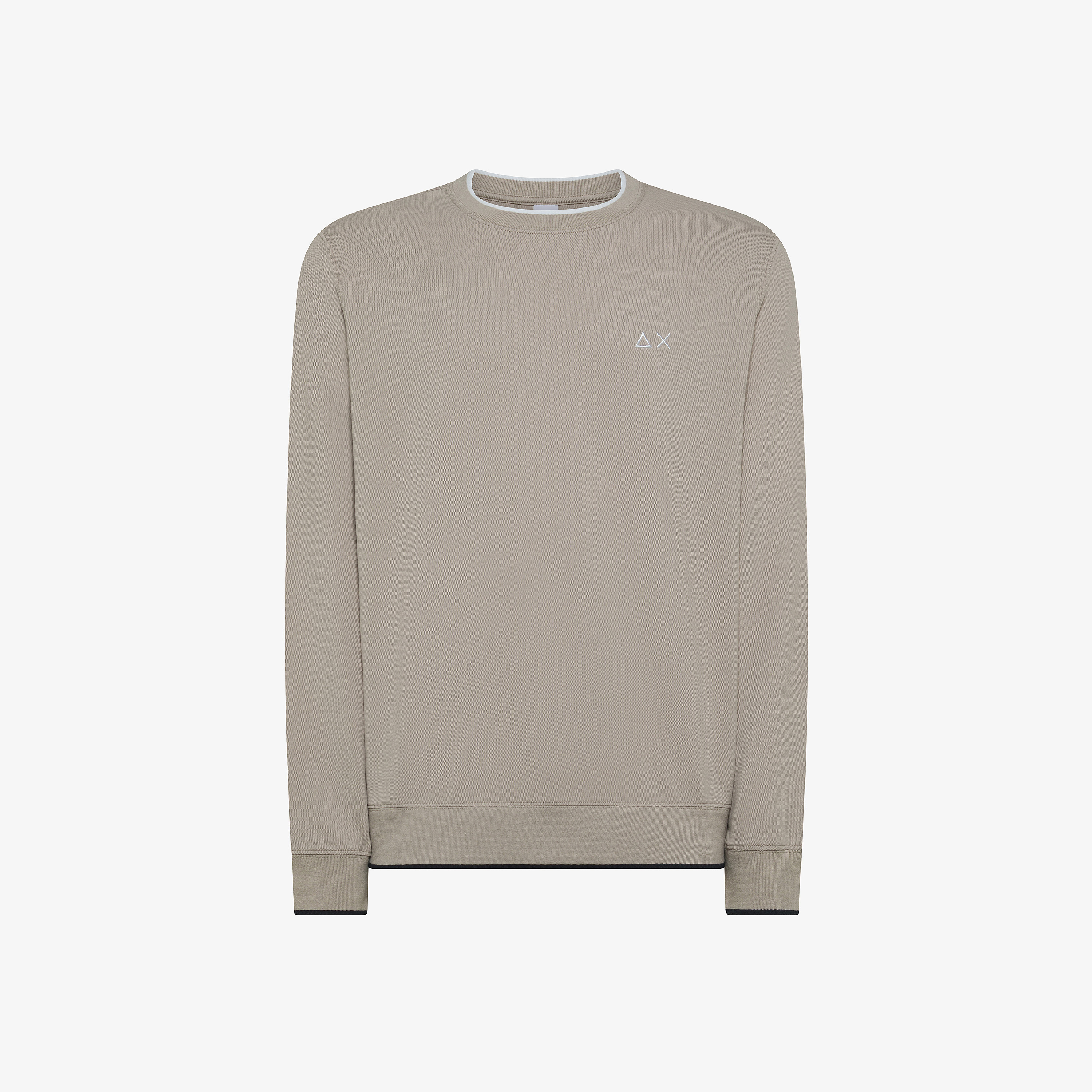 Stone pique sweatshirt with embroidered logo