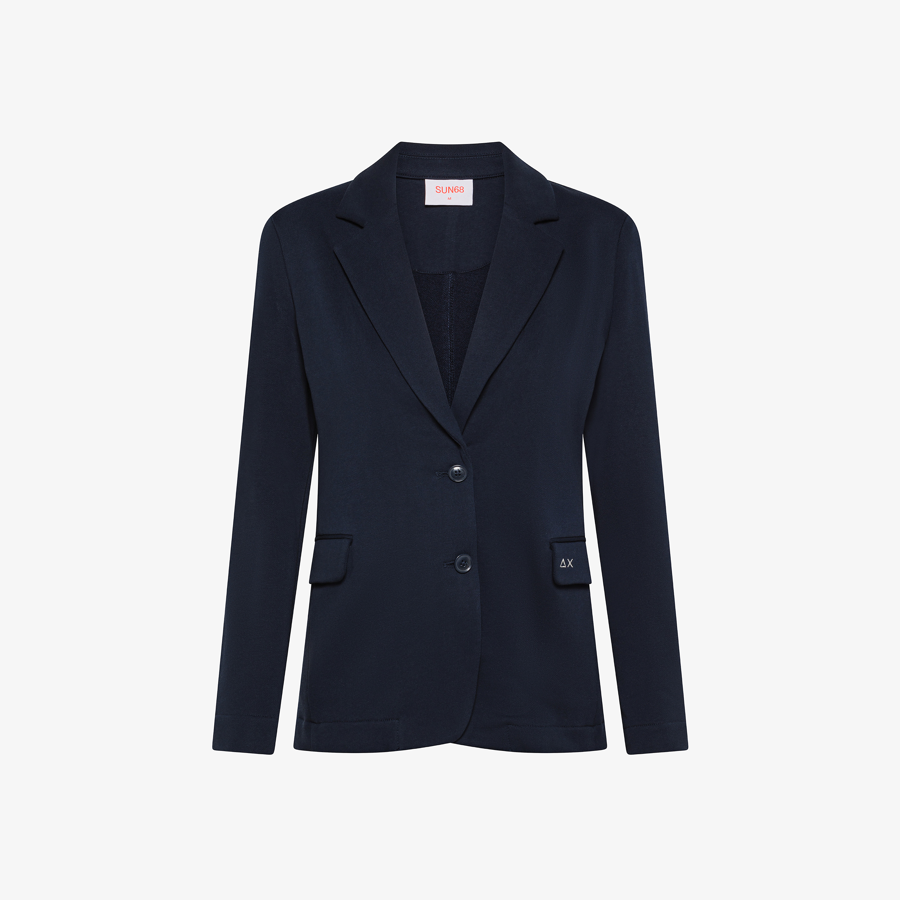 Navy blue cotton fleece blazer