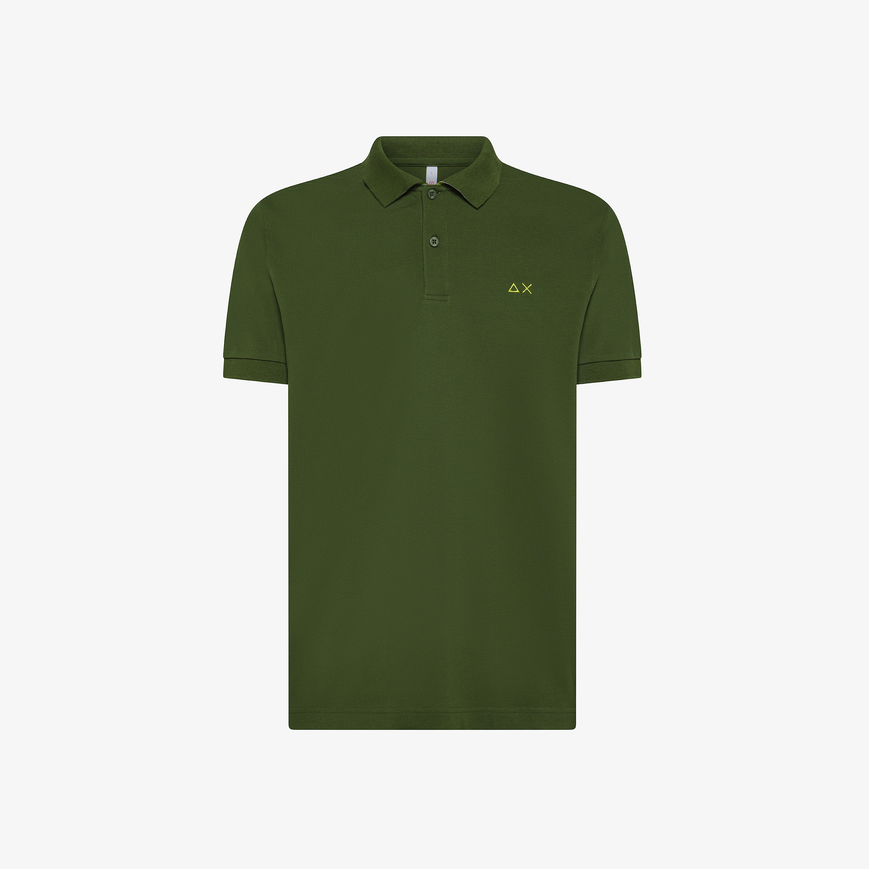 Polo verde scuro con stampa floreale
