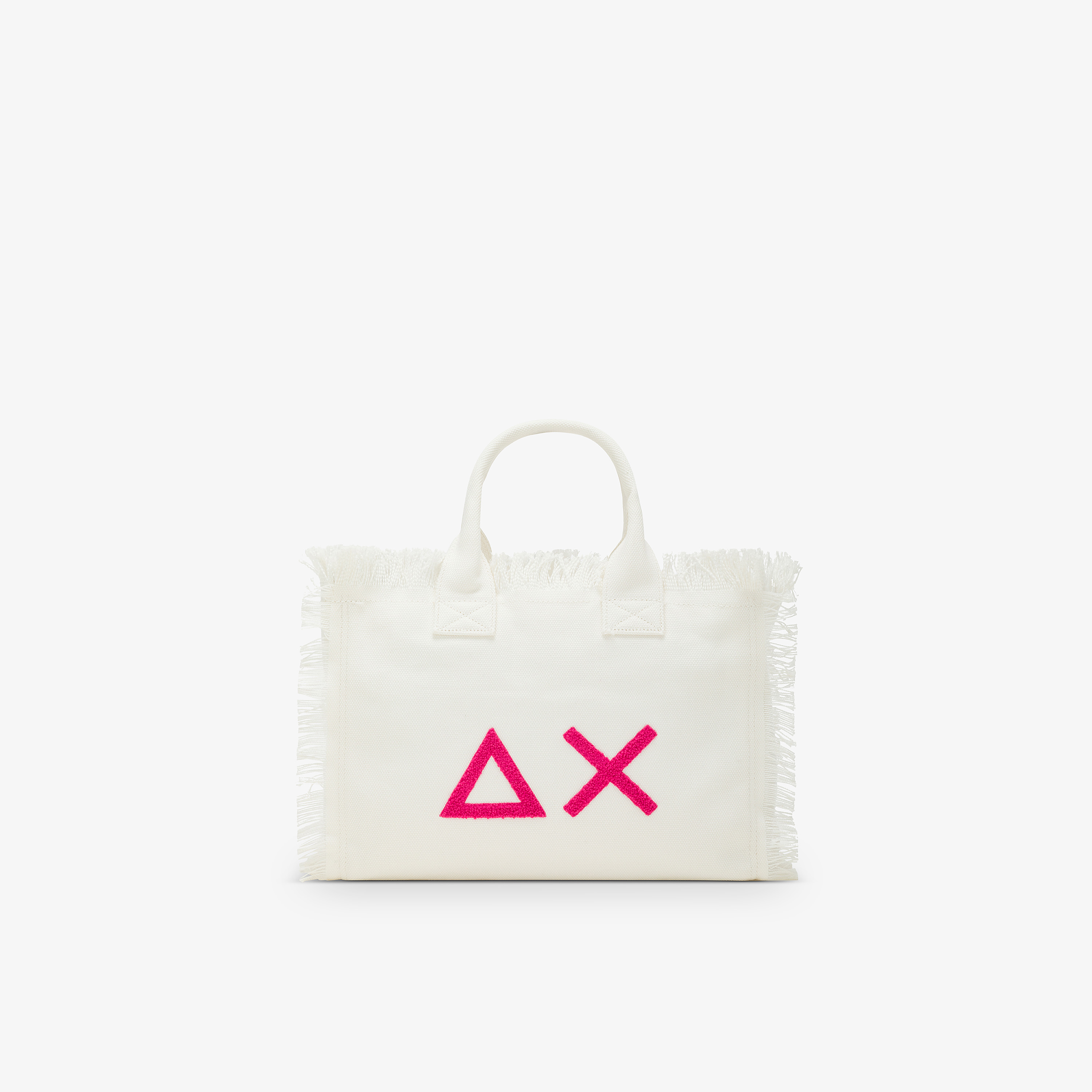 White cotton canvas beach bag