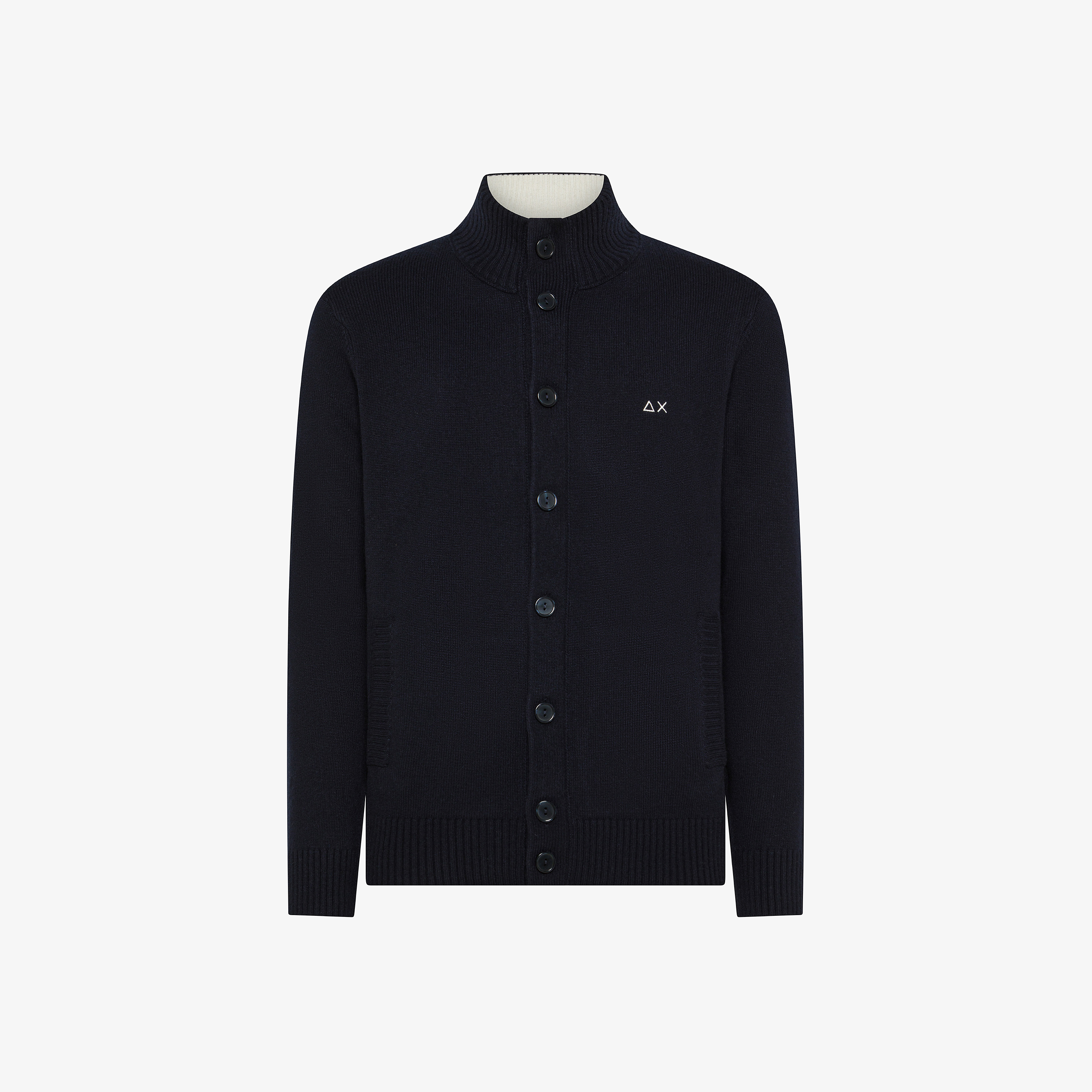 Cardigan in lana e cashmere con bottoni navy blue