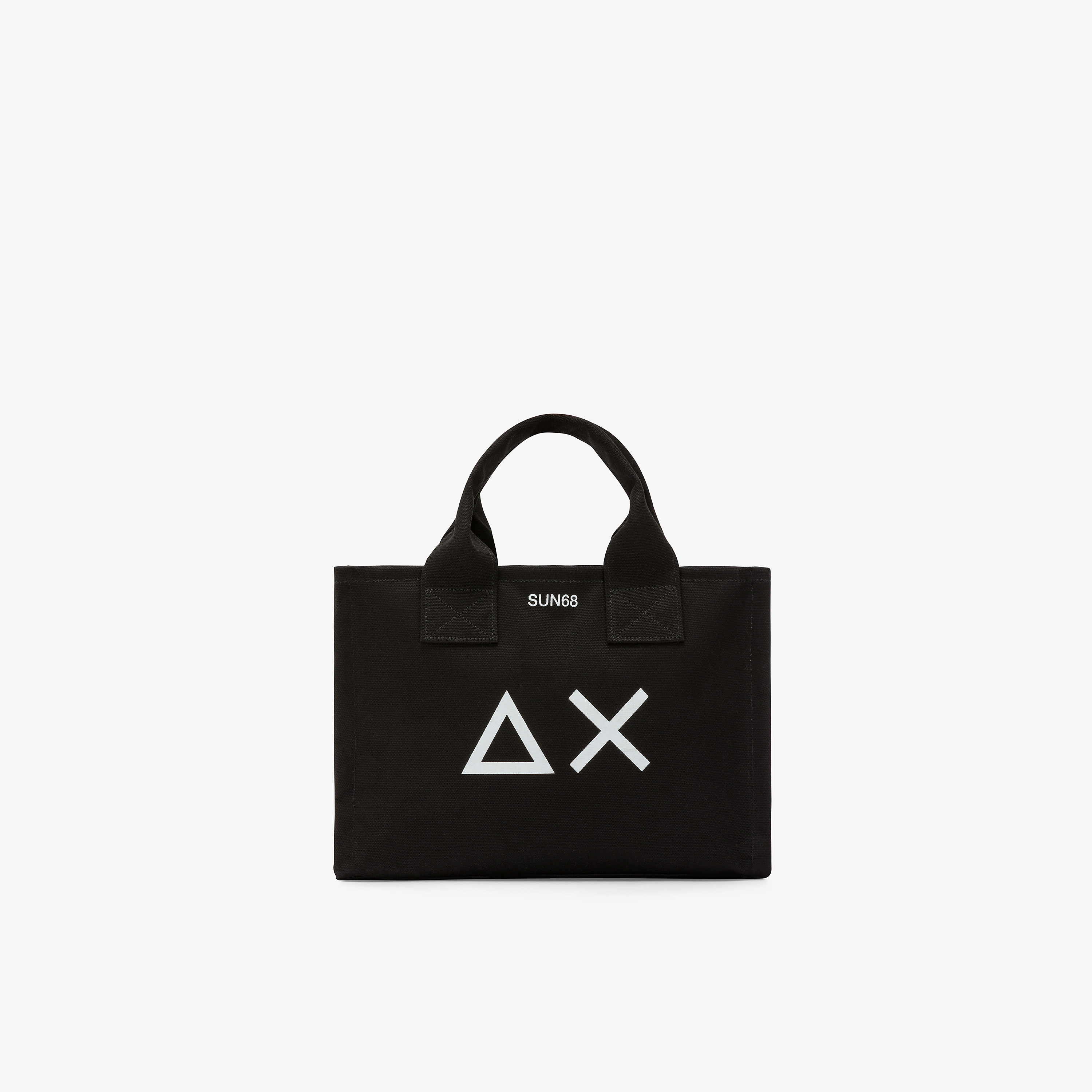 Black cotton canvas beach bag