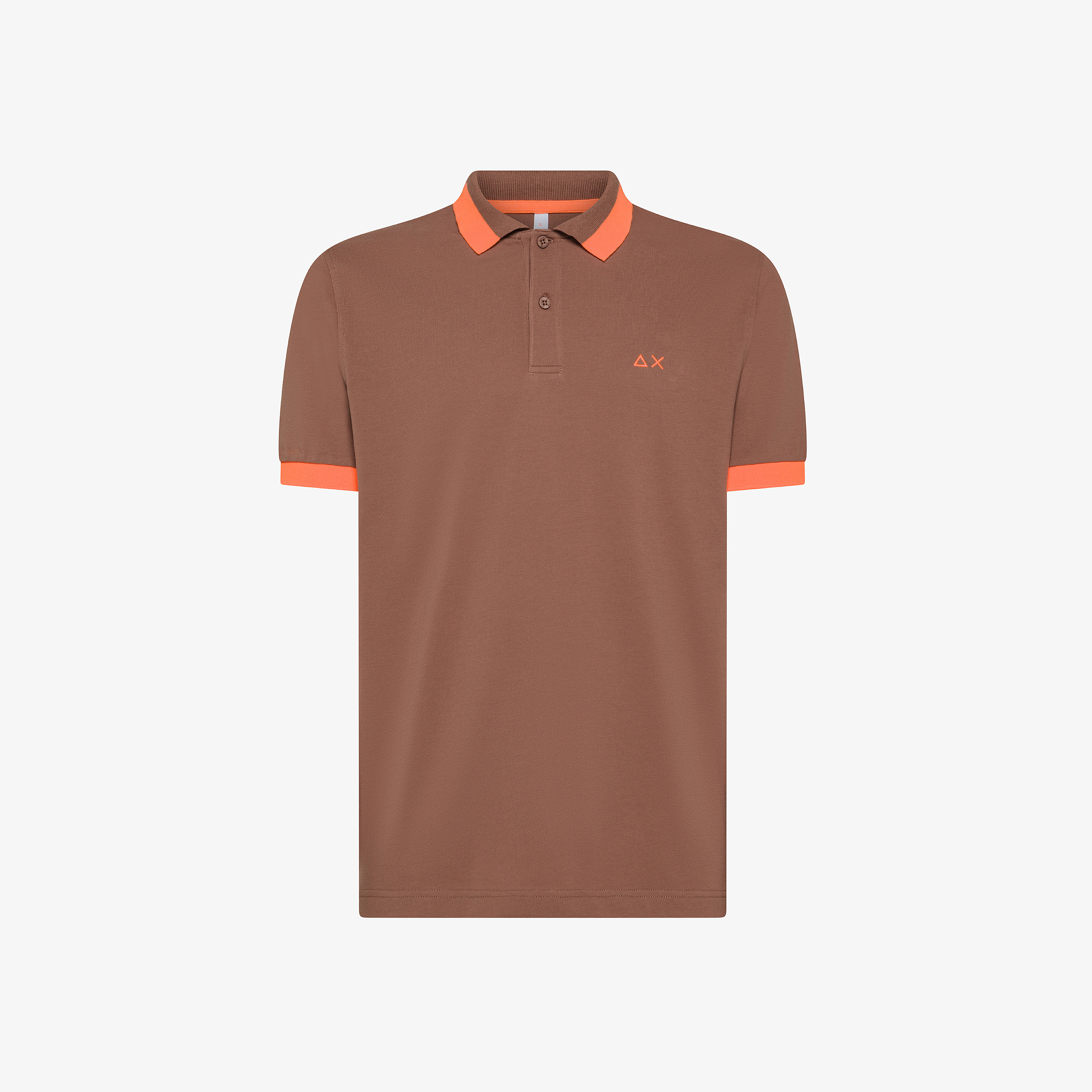 Polo in piquet di cotone marrone