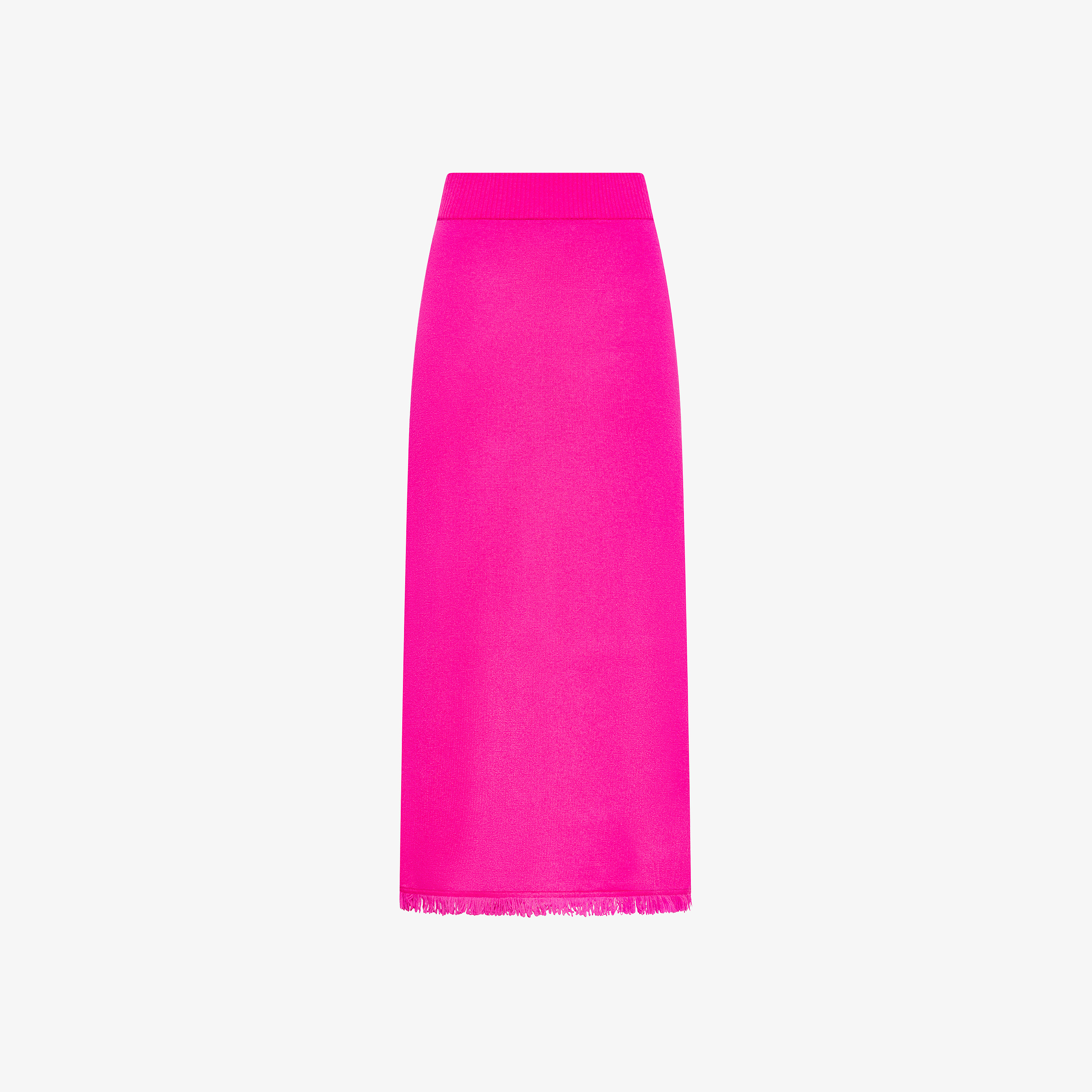 Fuxia fluo wool and cashmere skirt