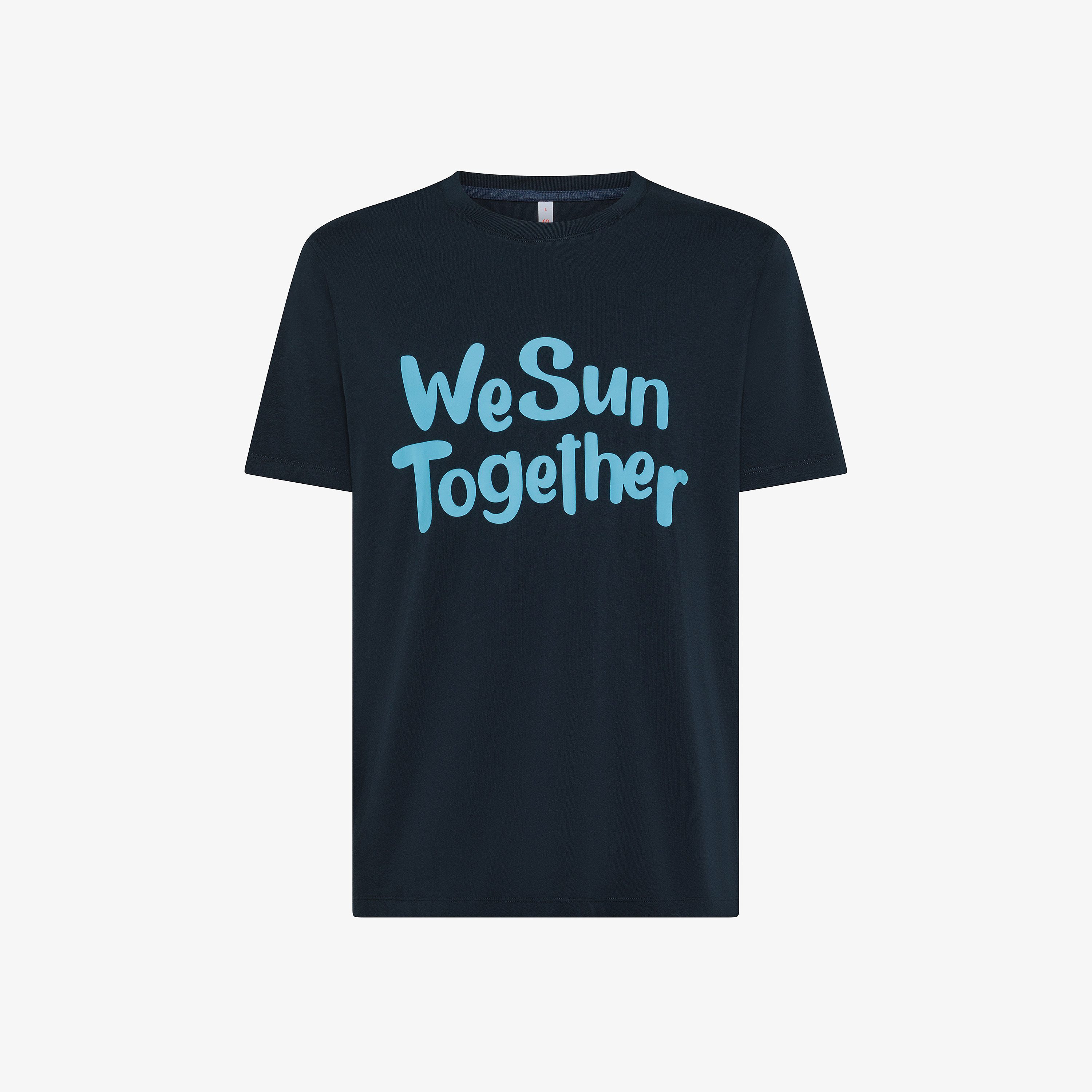 Navy blue T-shirt whit printed lettering