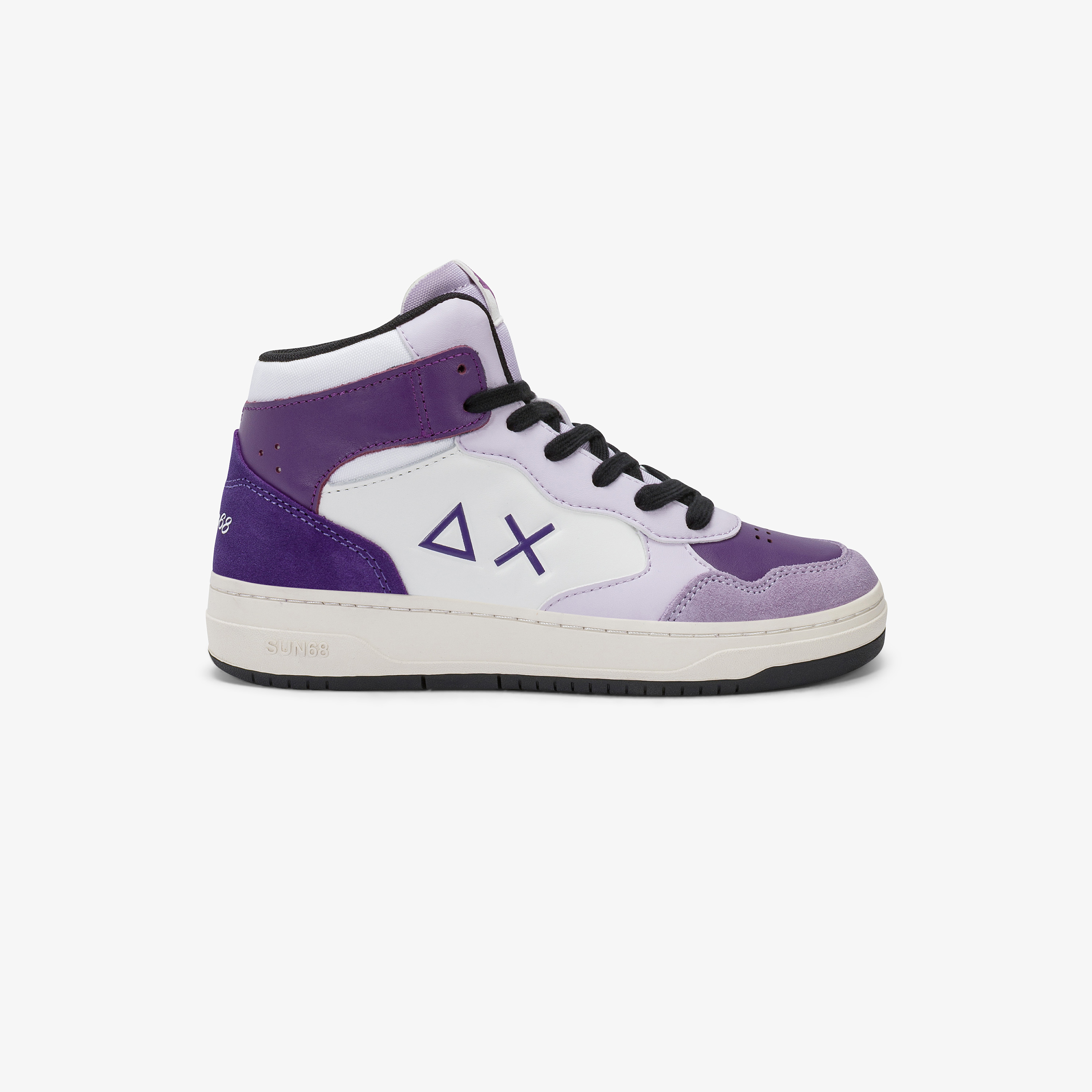 Sneaker alte Teen Girl's Basket Love Lady in pelle e suede lilla