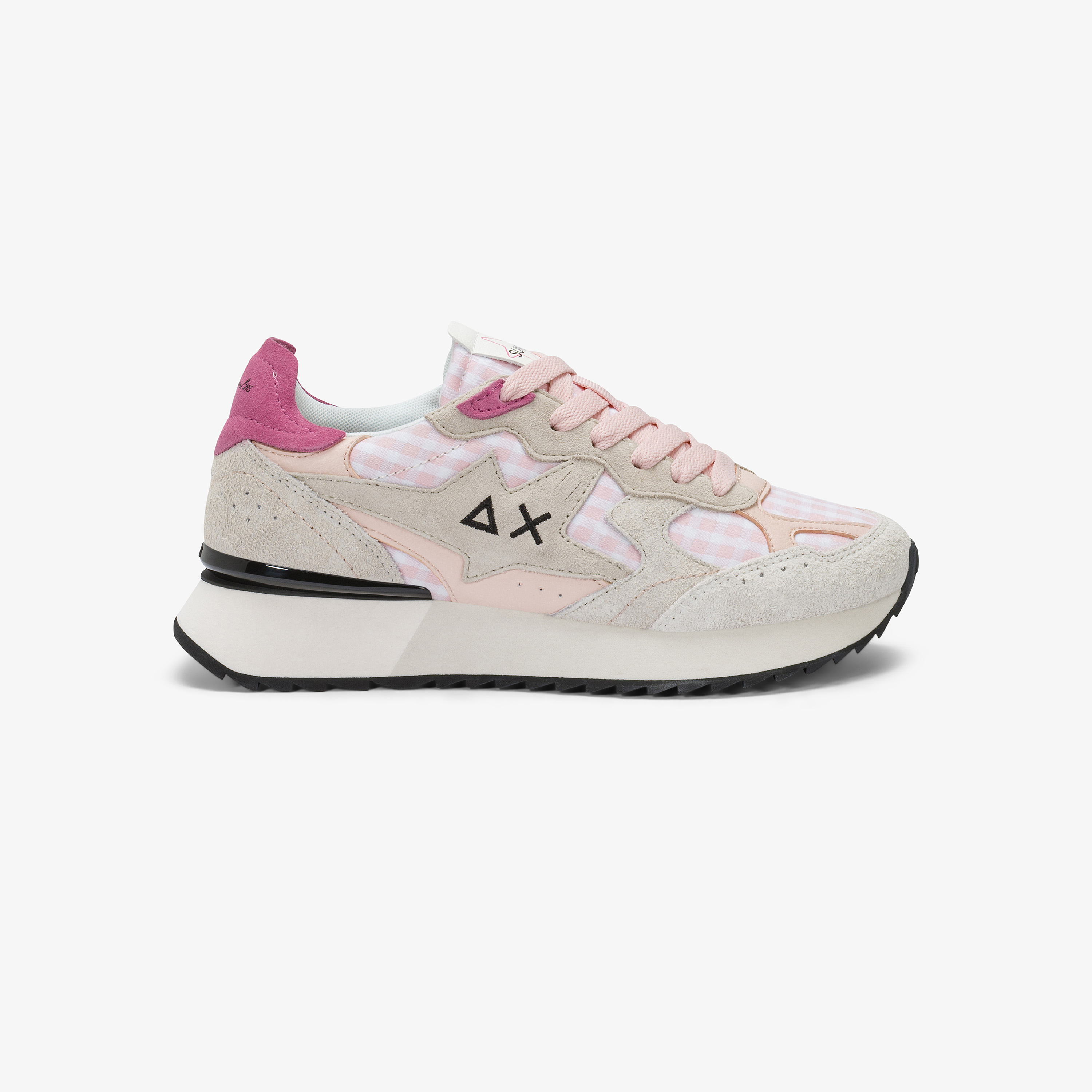 Pink Stargirl Multicolor suede and nylon sneaker