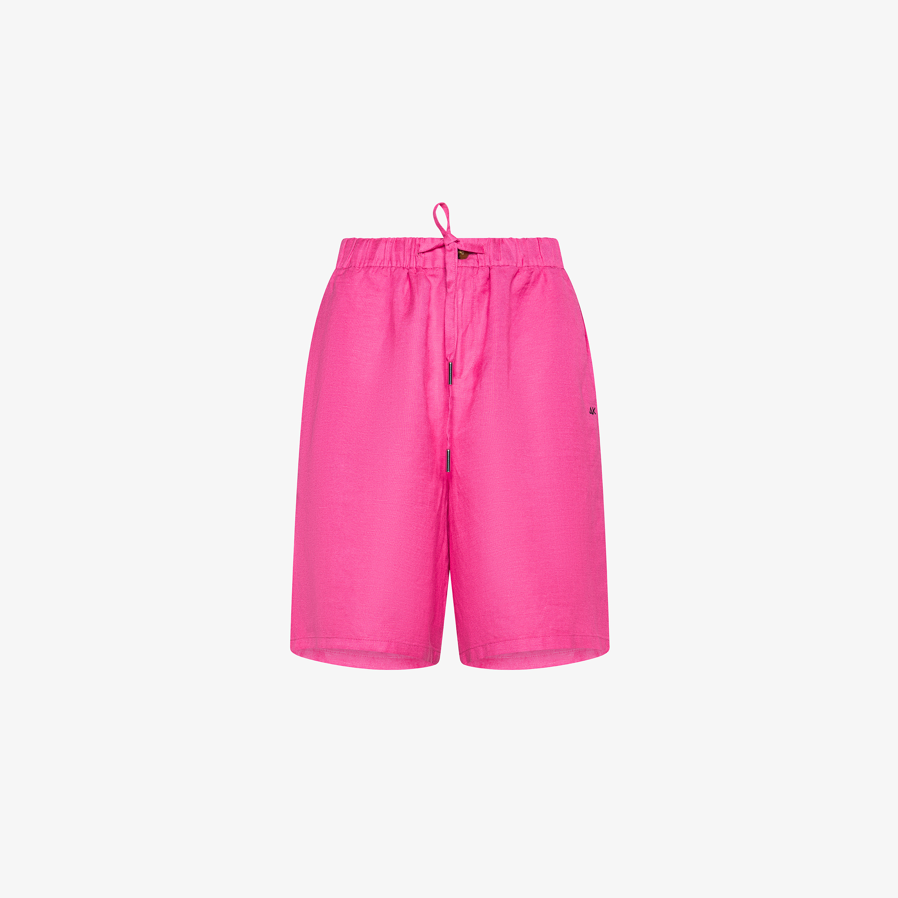 Fuchsia linen drawstring shorts
