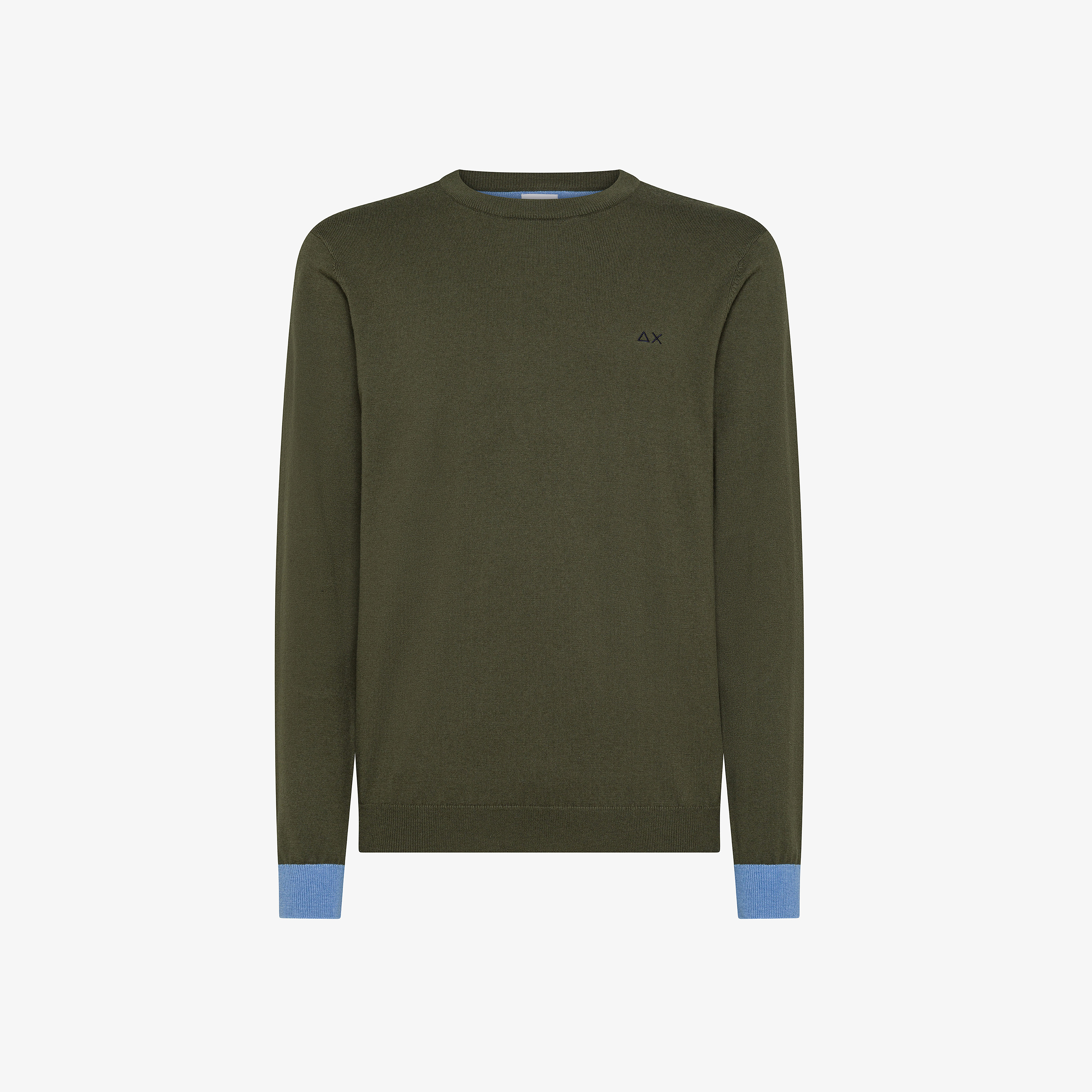 Maglia in lana e cotone con patch militare scuro Maglia in lana e cotone con patch militare scuro