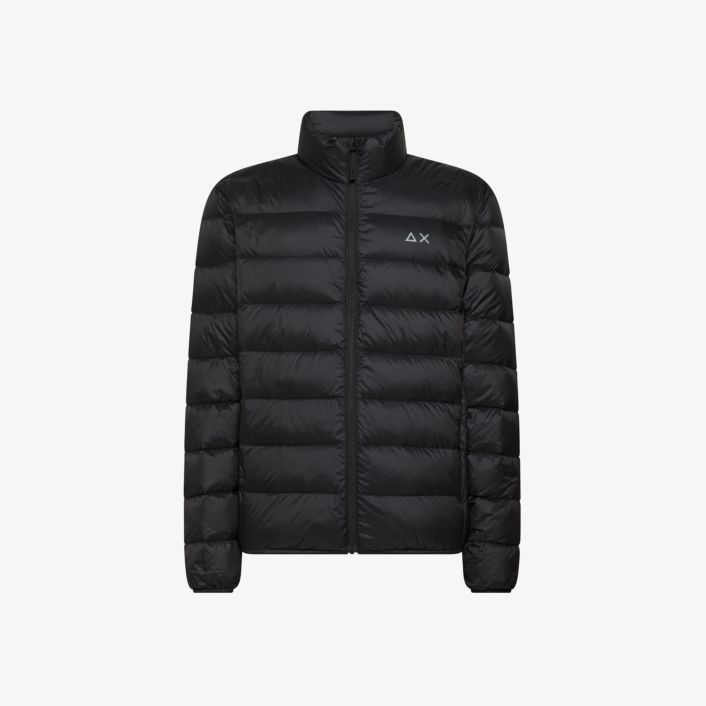 Piumino in nylon trapuntato e imbottito nero