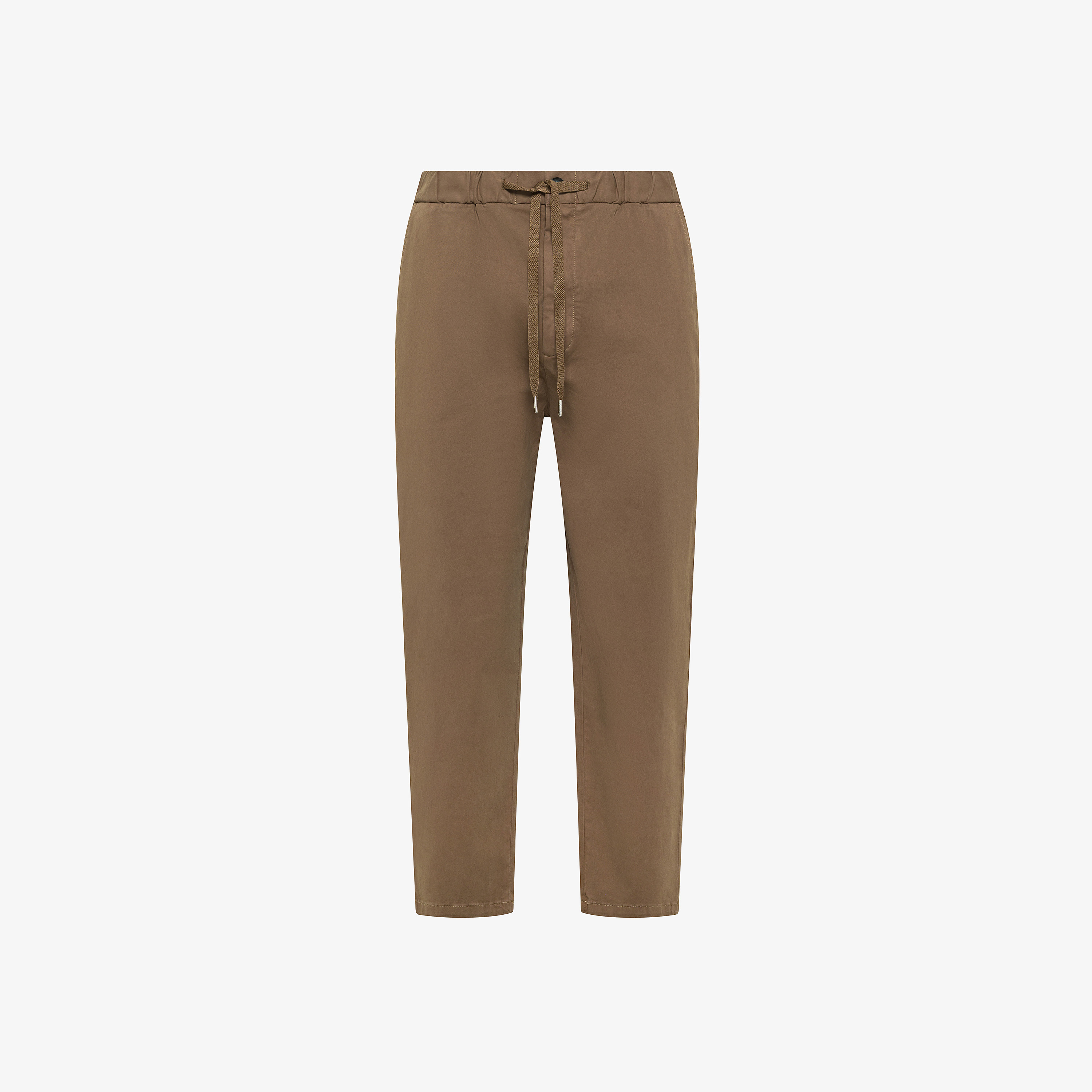 Pantaloni in cotone con coulisse fango Pantaloni in cotone con coulisse fango