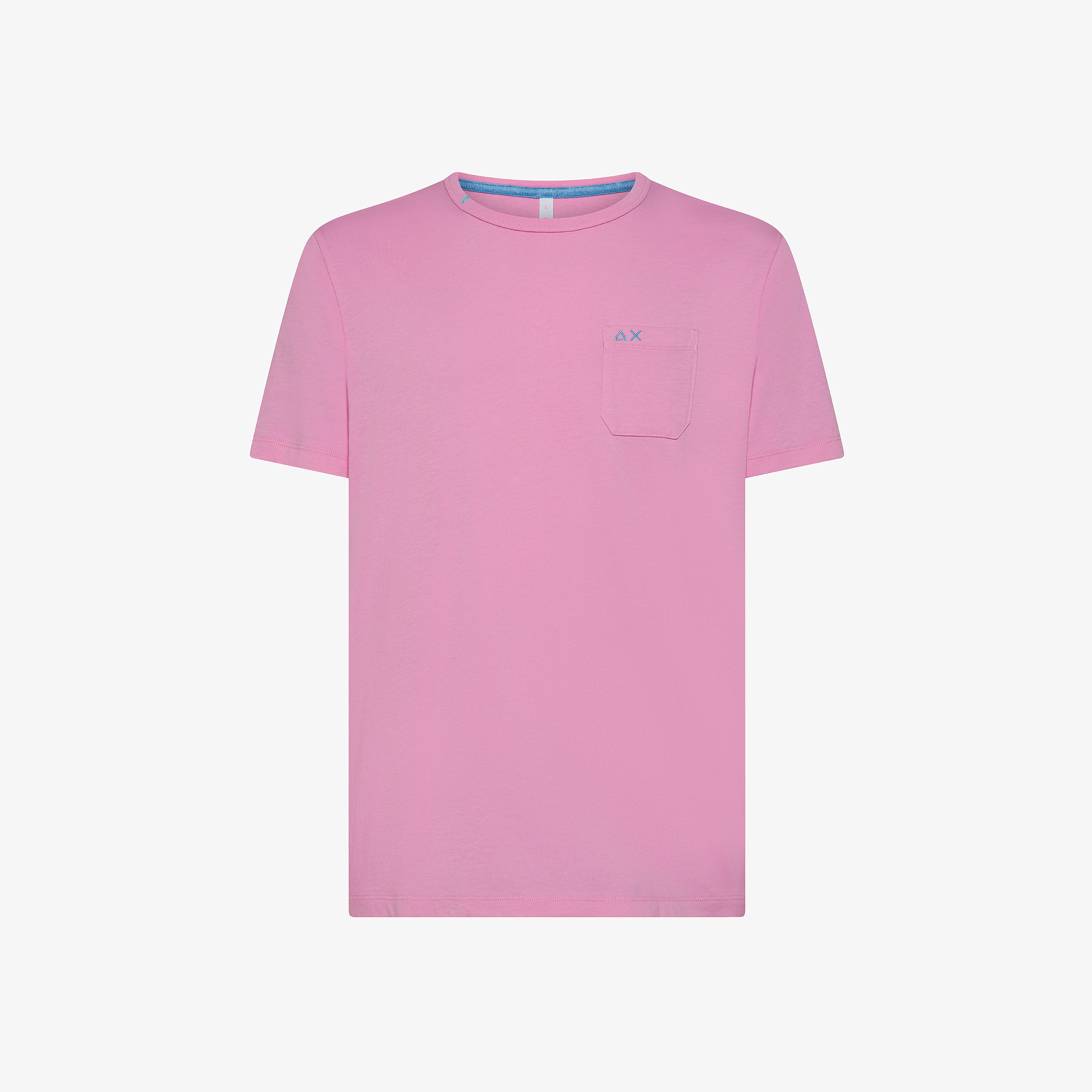 T-shirt in jersey di cotone geranio con taschino