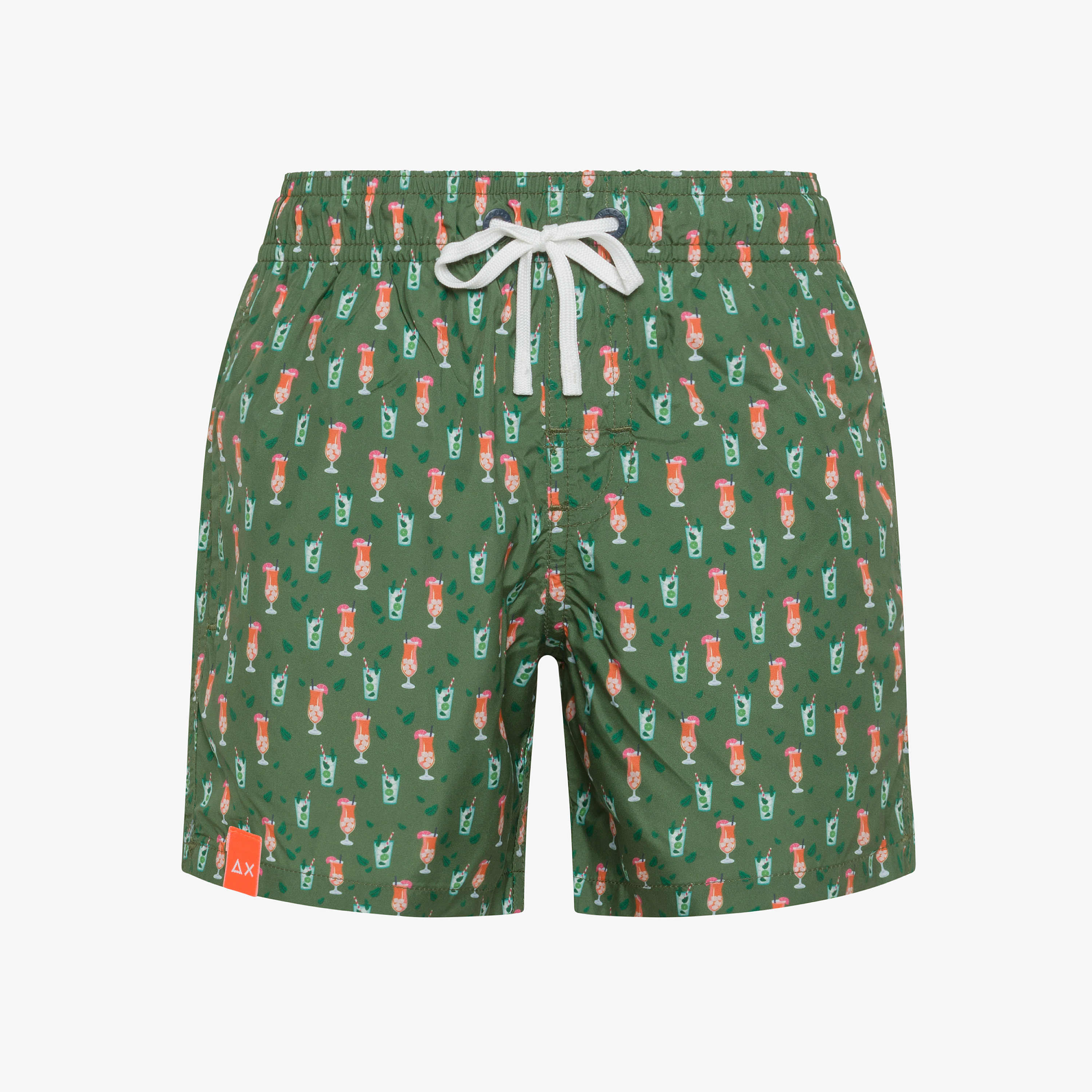 Boxer mare in nylon stampato verde scuro