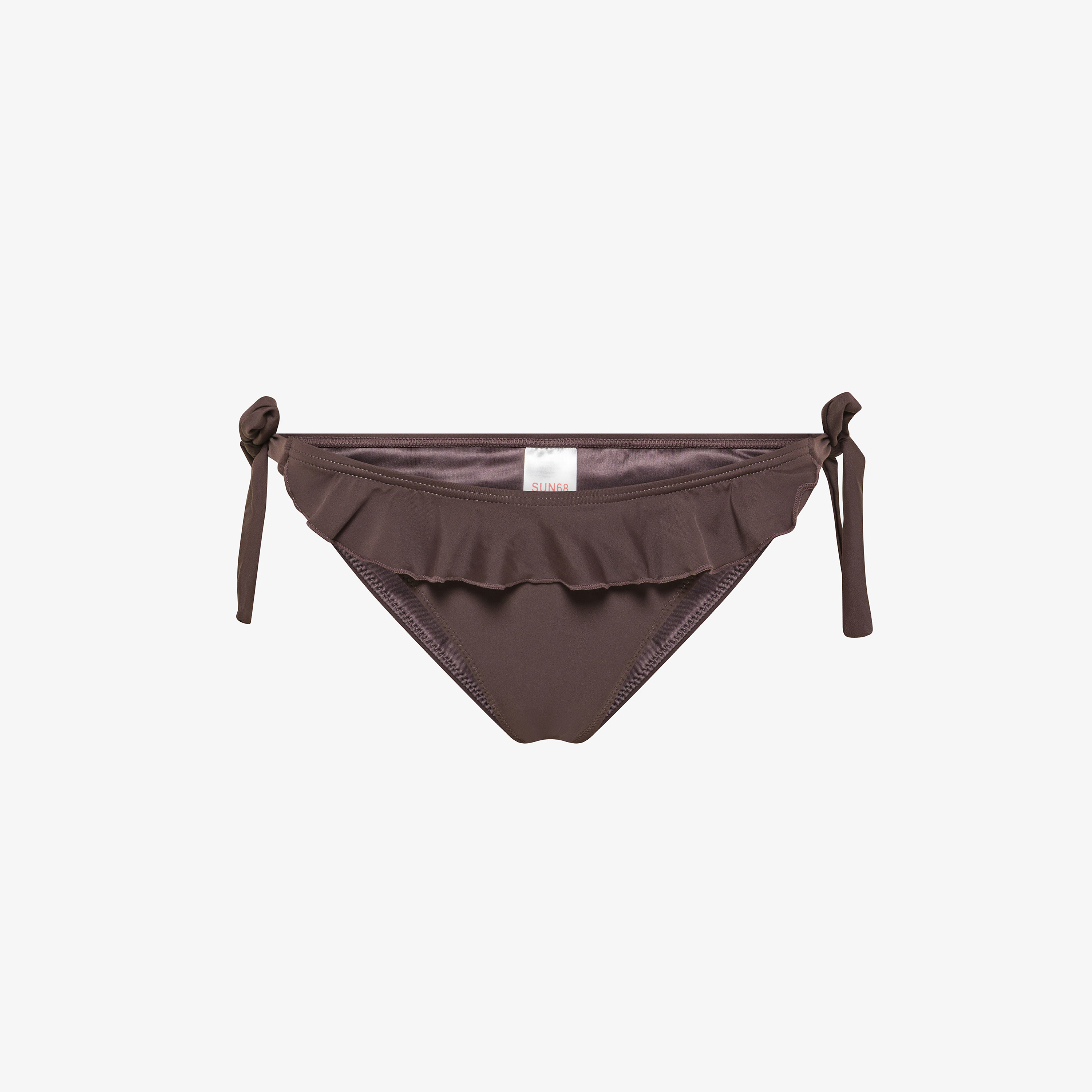 Cacao brown ruffled bikini briefs