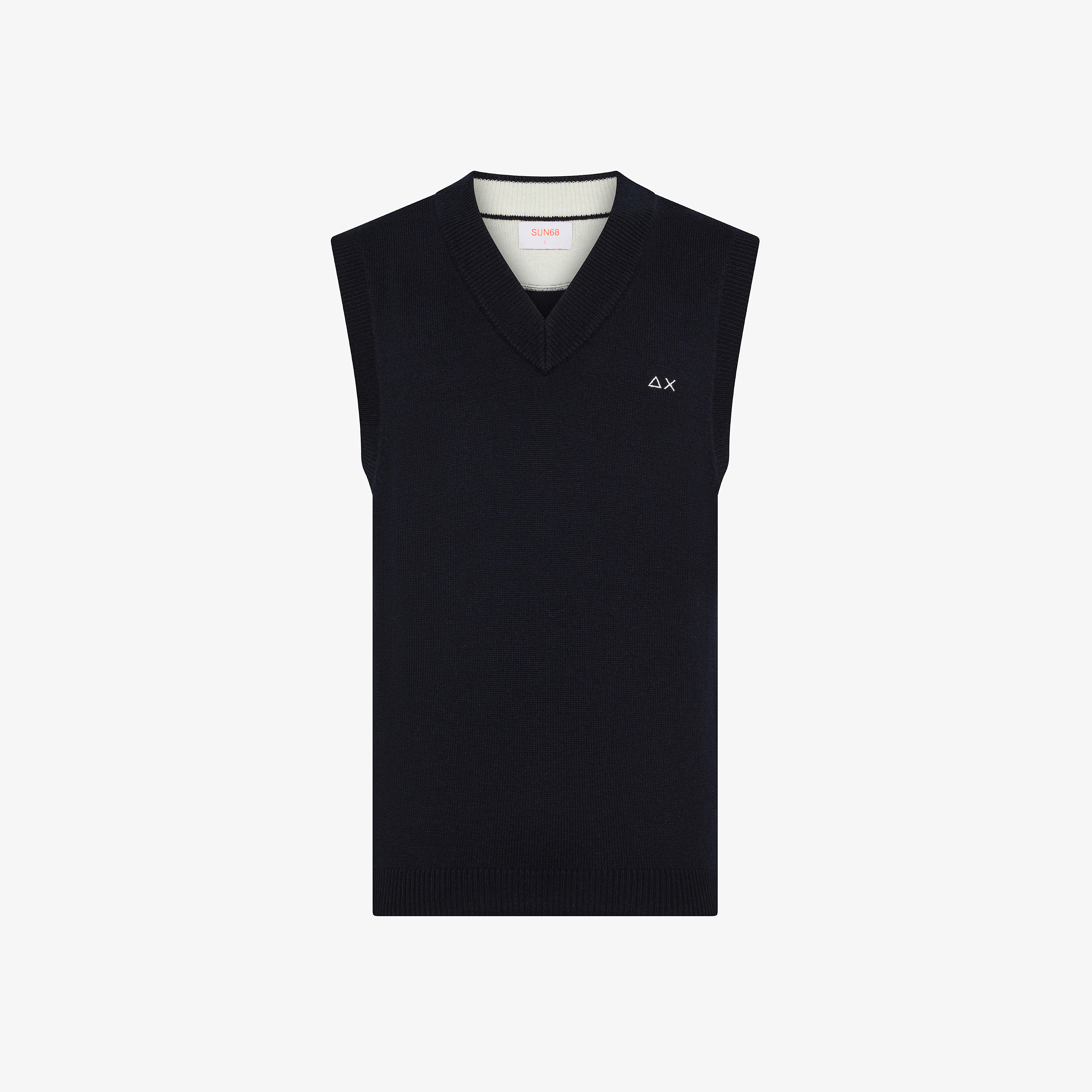 Gilet in lana e cashmere navy blue