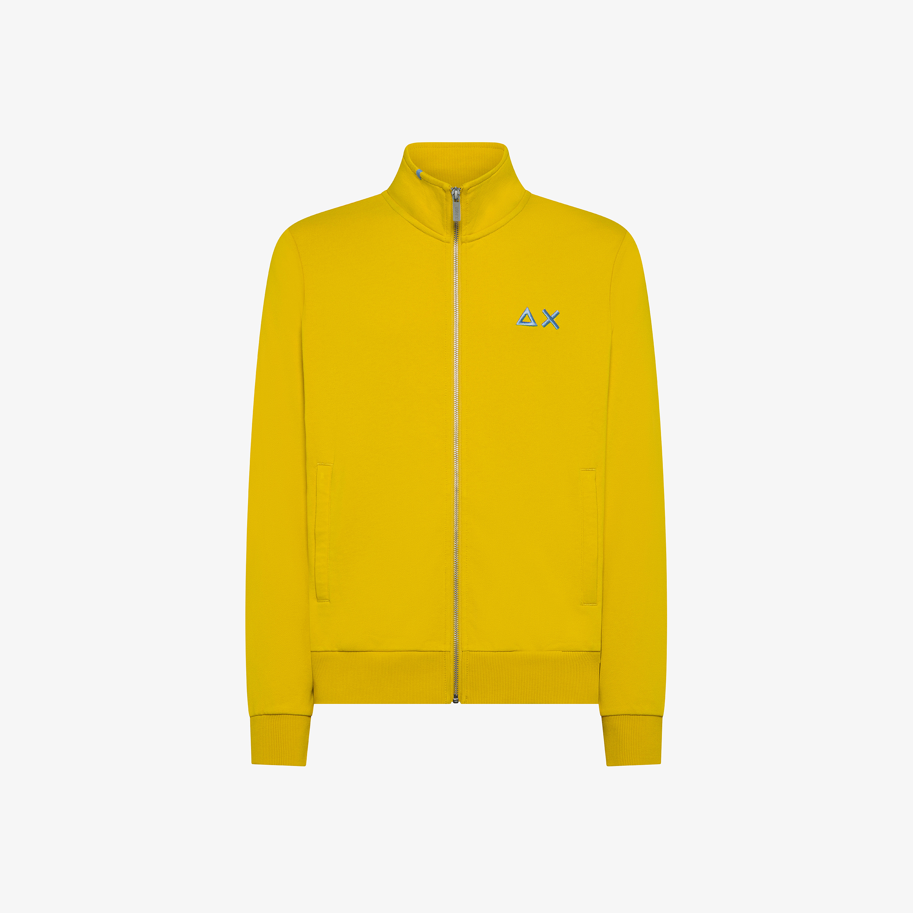 Yellow cotton zip sweatshirt