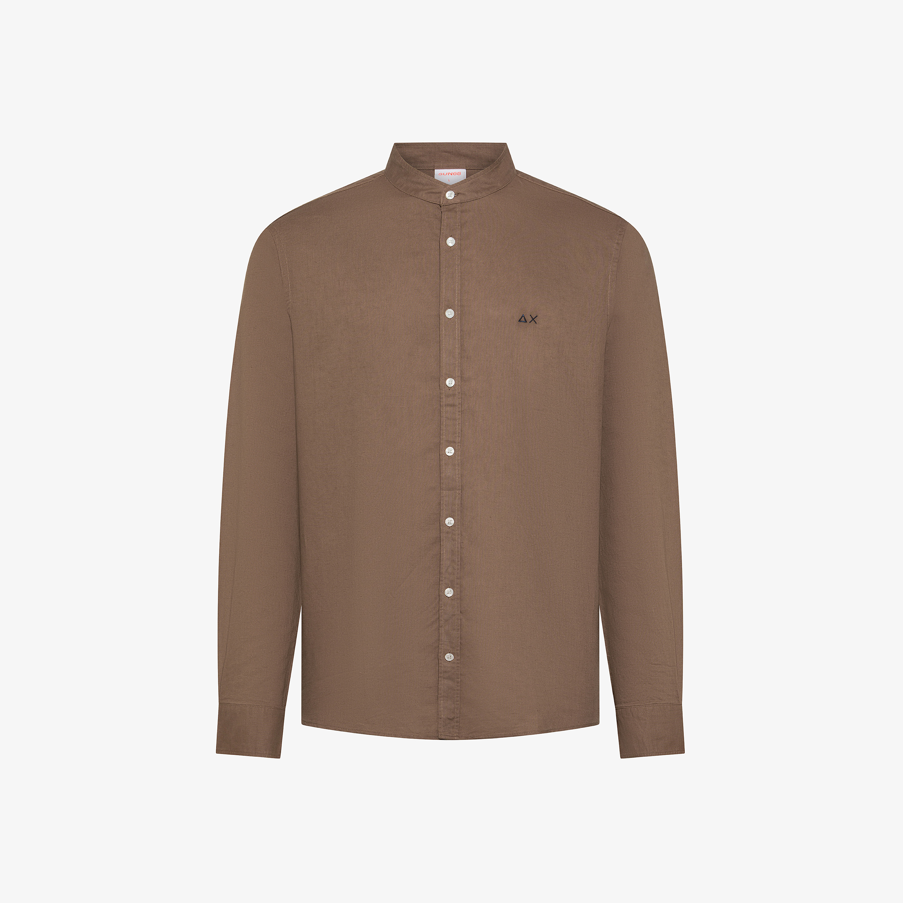 Shirt linen korean collar l/s