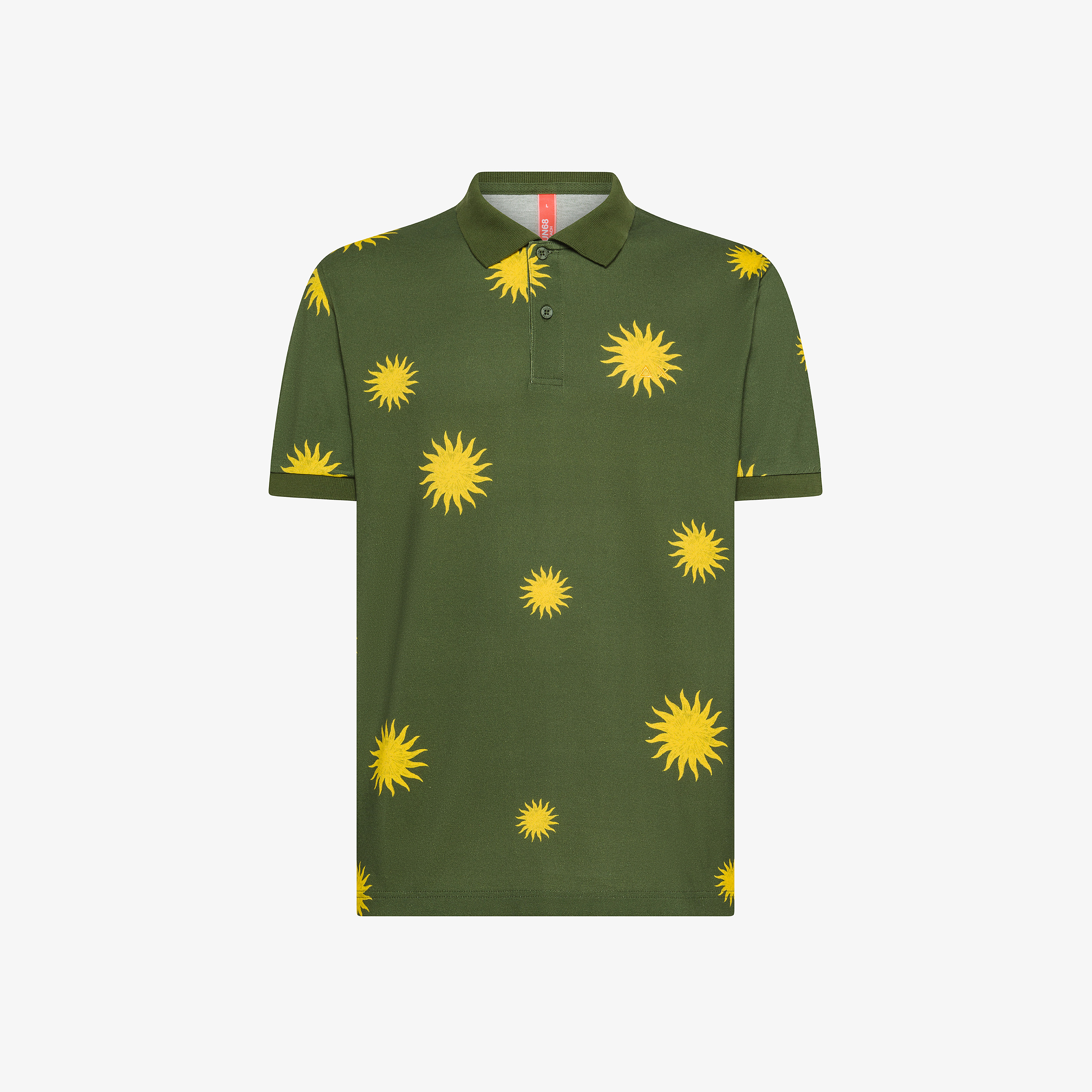Dark green polo shirt with print