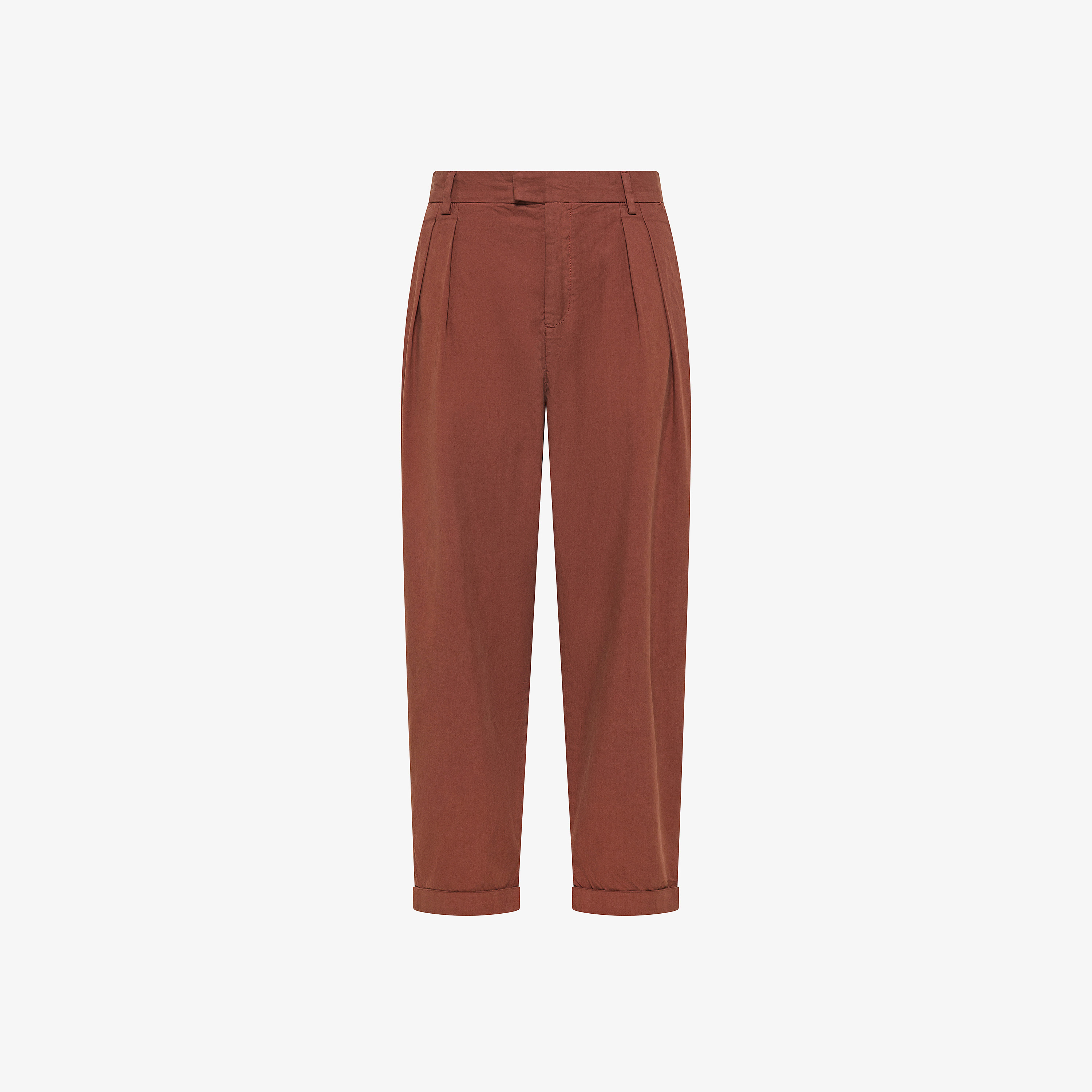 Pantaloni in misto cotone marrone cacao