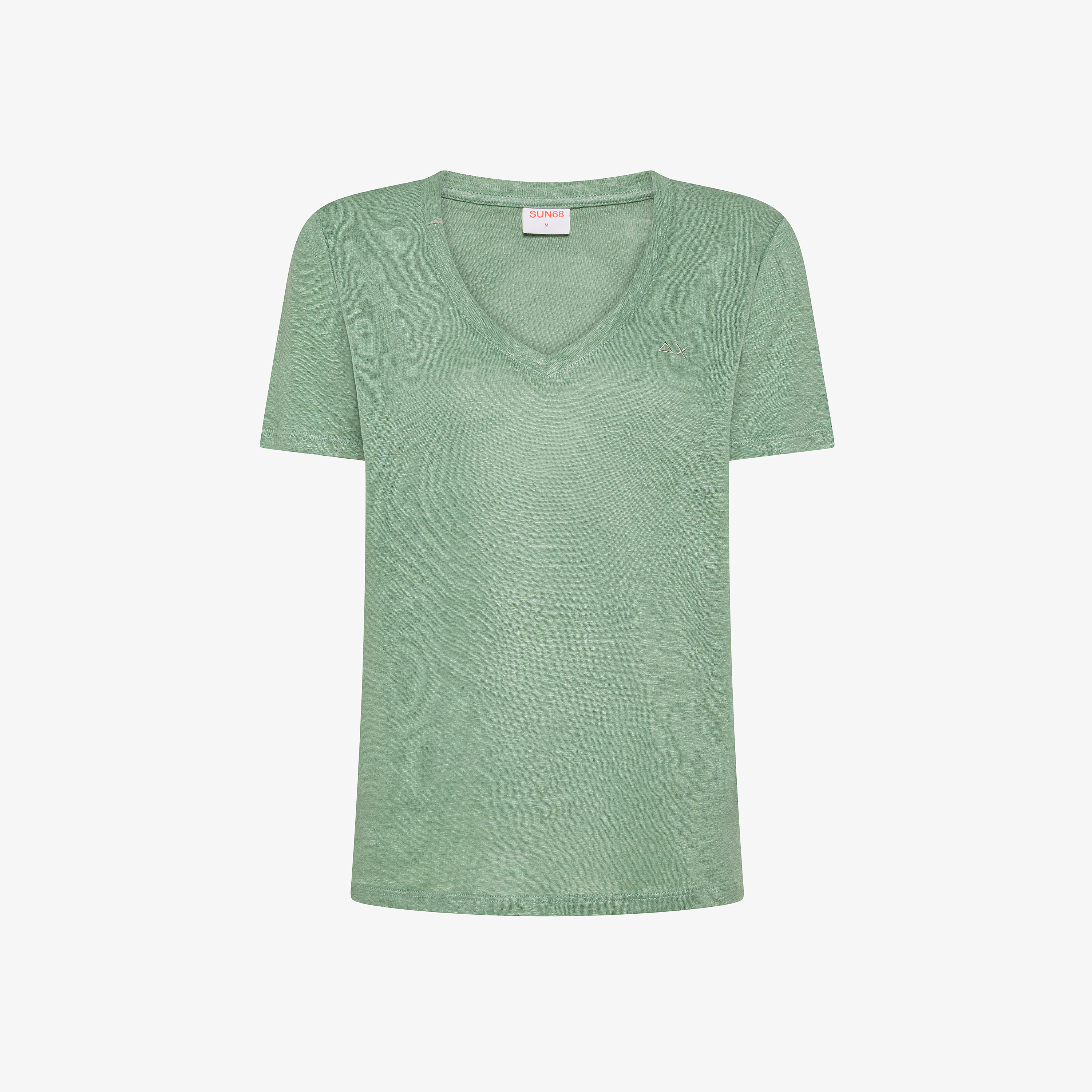 T-shirt v neck jersey linen s/s