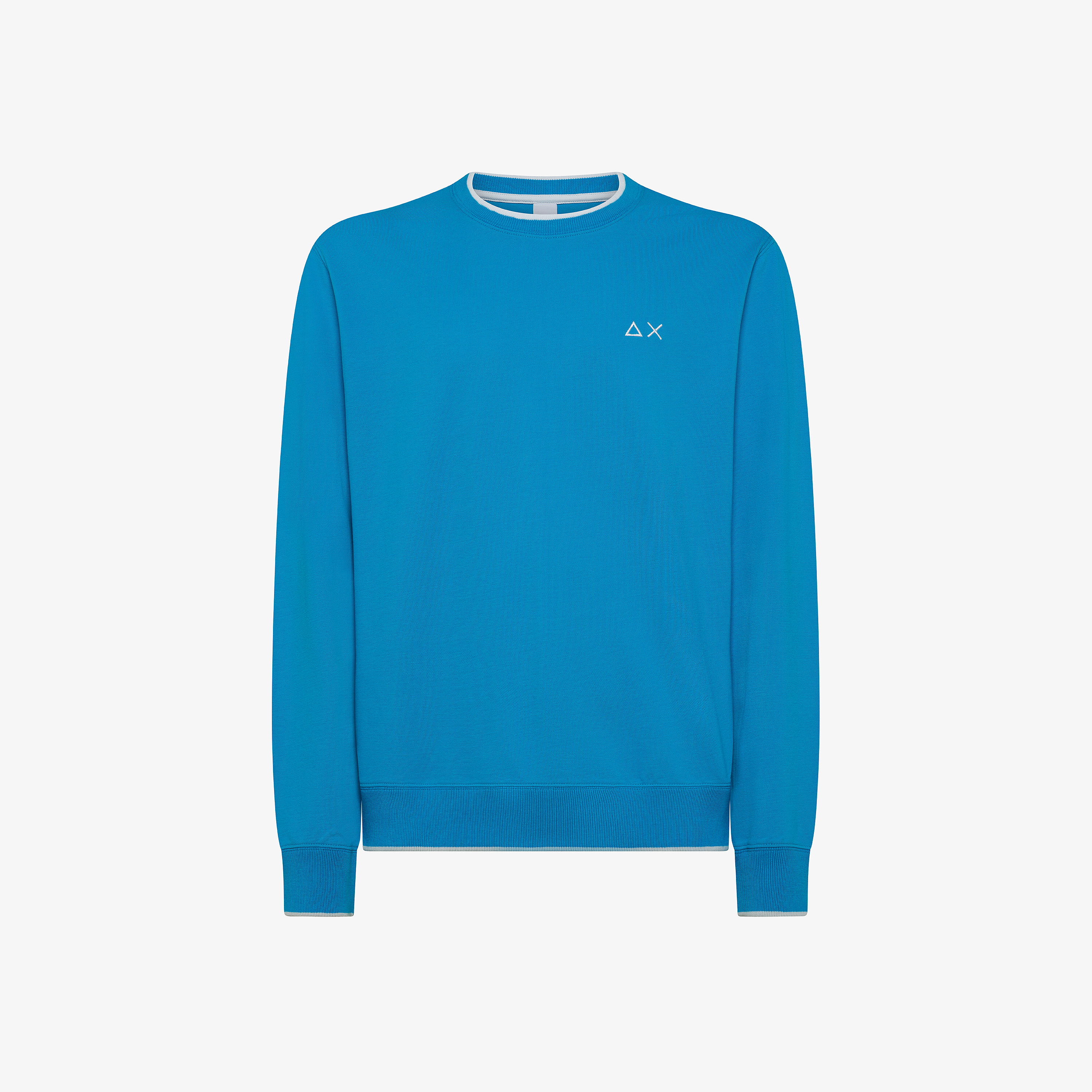 Light ottanio piqué sweatshirt with embroidered logo